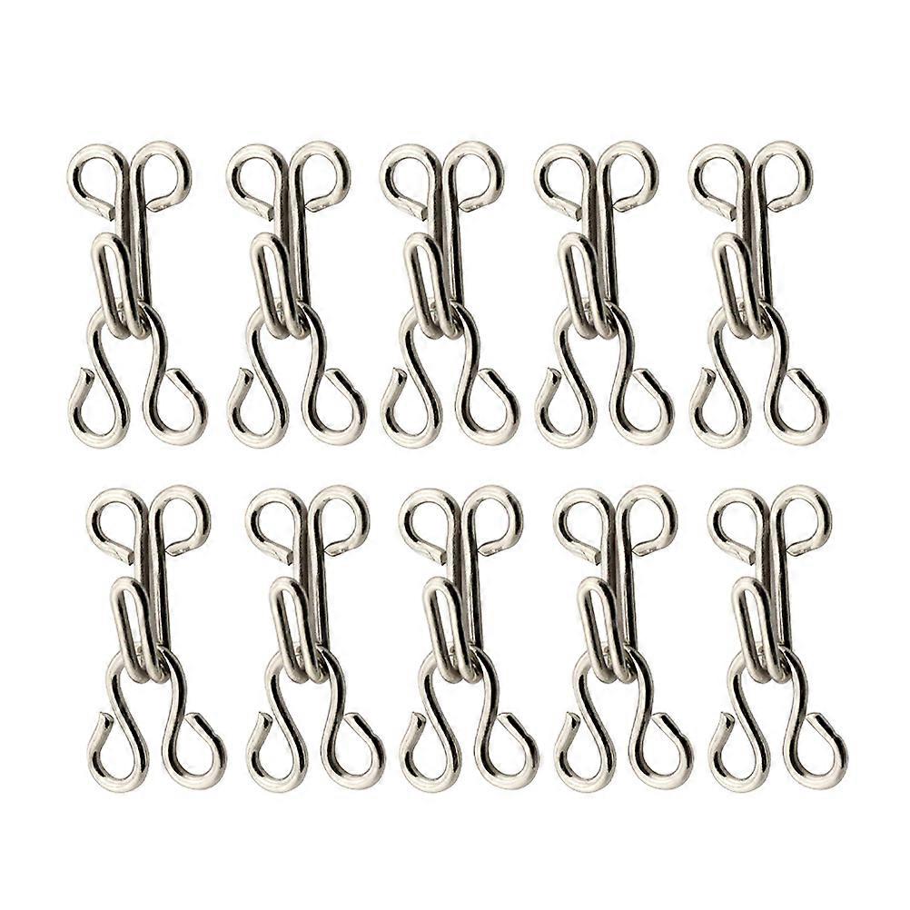 Hook Buckle Metal Button for Clothes 50Pcs Silver Hooks and Eyes Closure