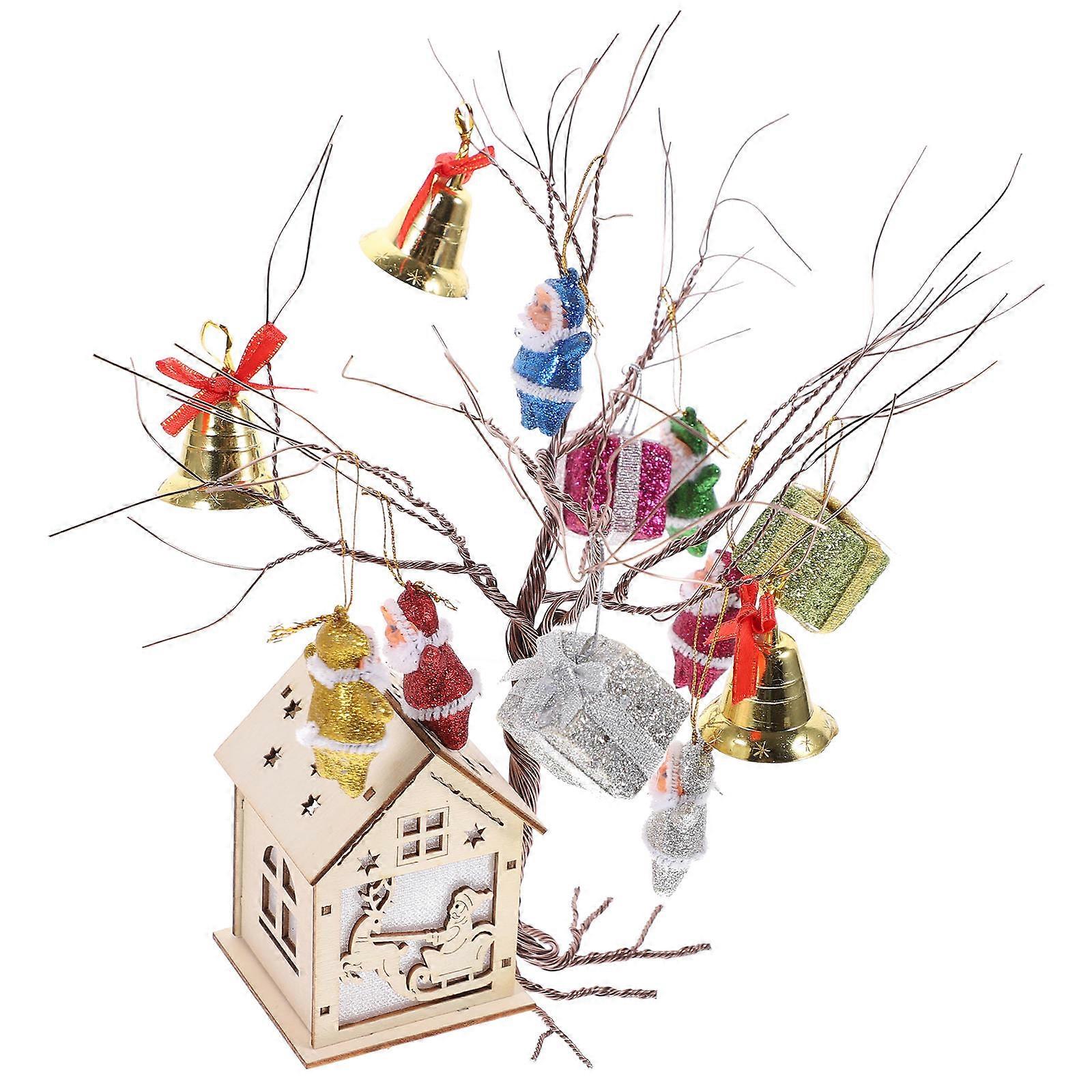 Xmas Iron Wire Tree DIY Kit Decoration Material For Kindergarten Activities In Multi Color 2 Sets