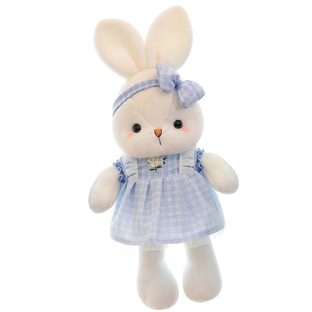Blue Plush Bunny Stuffed Toy for Decor 1 Piece Soft Rabbit Doll