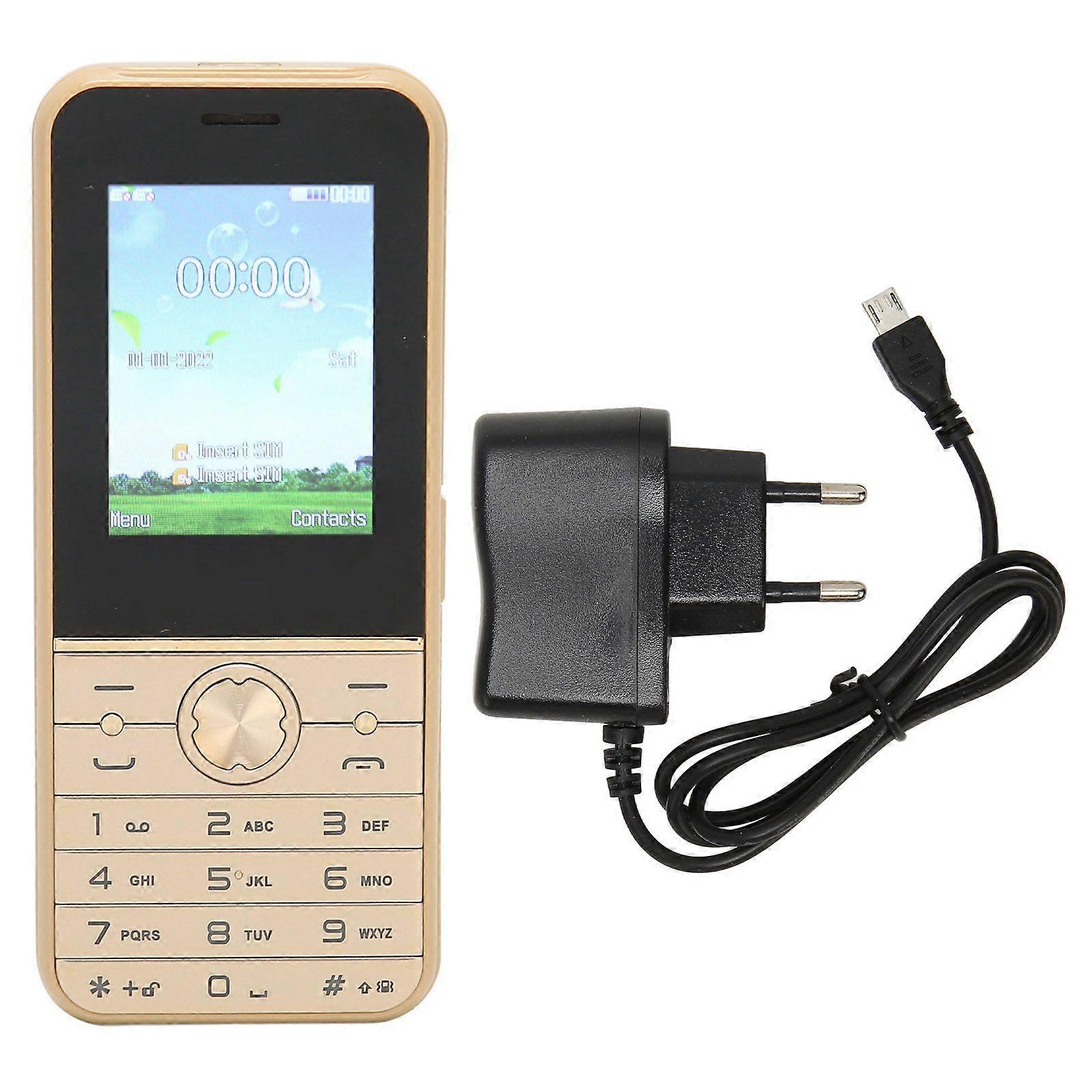 S501 2G Phone Unlocked for Elderly SOS Big Button 2.4 In Senior Basic Phone High Volume Dual Sim Phone 3000mAh 100240V Gold EU Plug