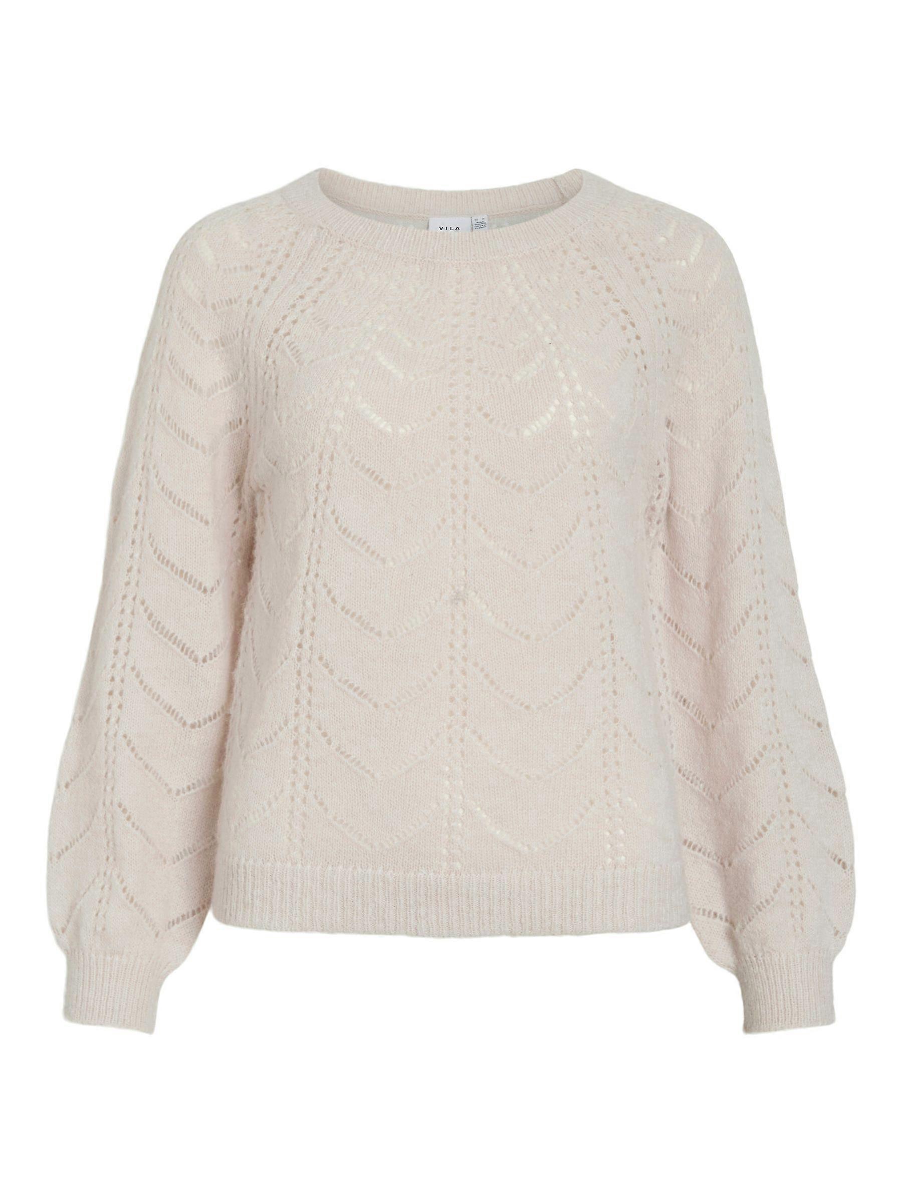 VILA Damen-Pullover mit Rundhalsausschnitt und Strickmuster