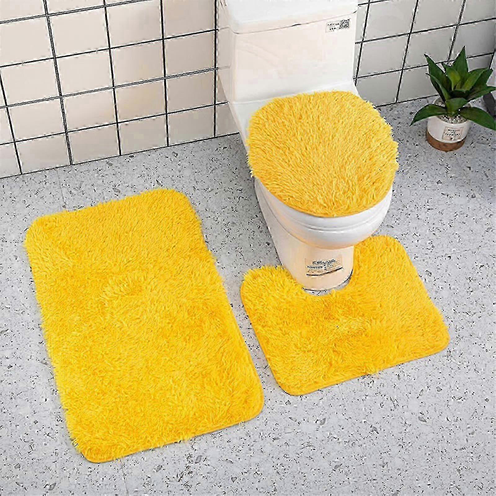 Antislip badmattenset 3-delige effen kleur badkamertapijt vloermat