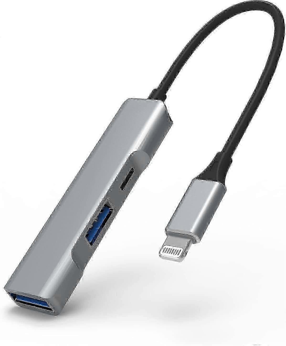 3-in-1 Lightning To Usb Otg Hub With 2 Usb 3.0 Port And Fast Charging Port For Iphone/ipad f26 25-26