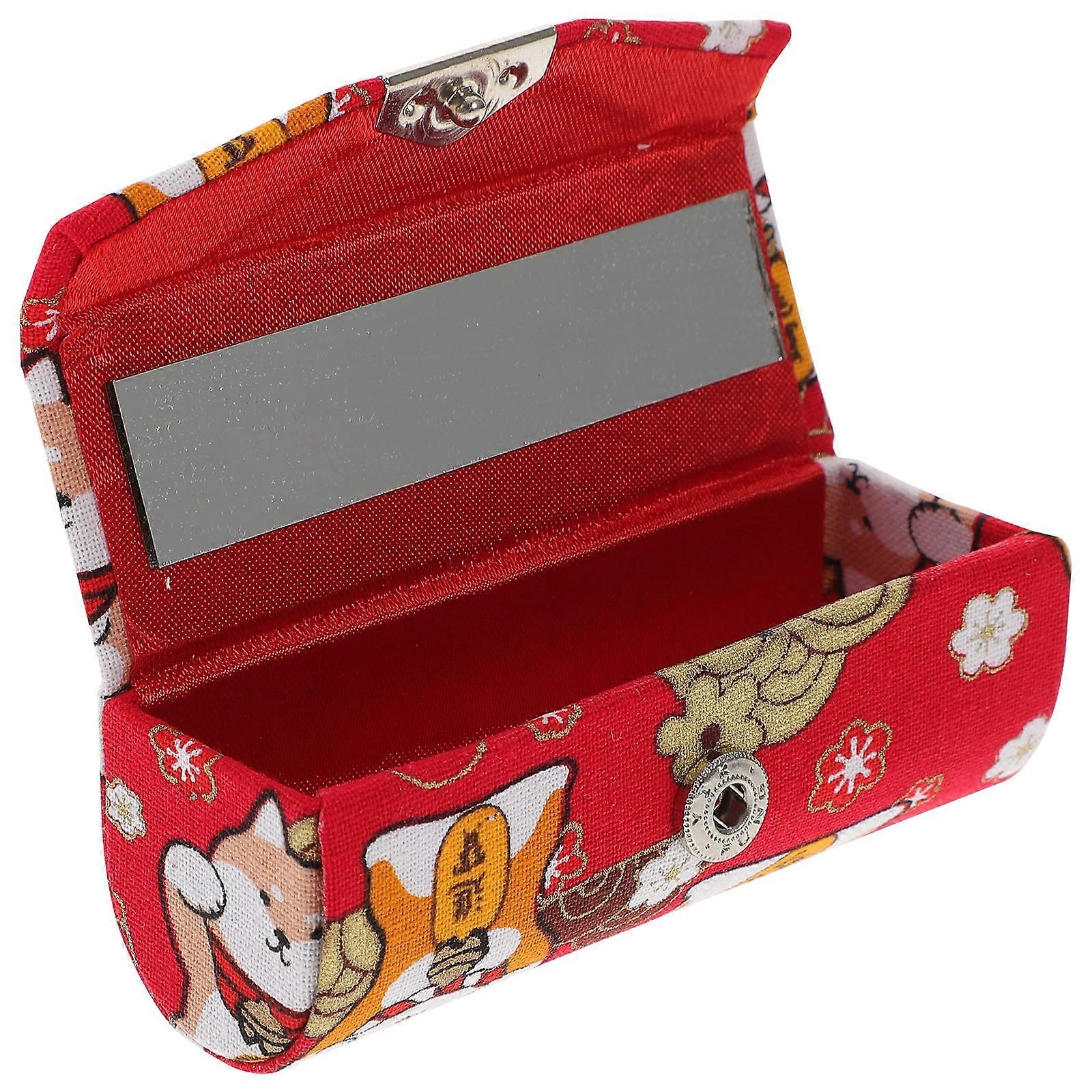 Lipstick Holder Japanese Style for Storage Use Single Lipstick Holder Red Cloth