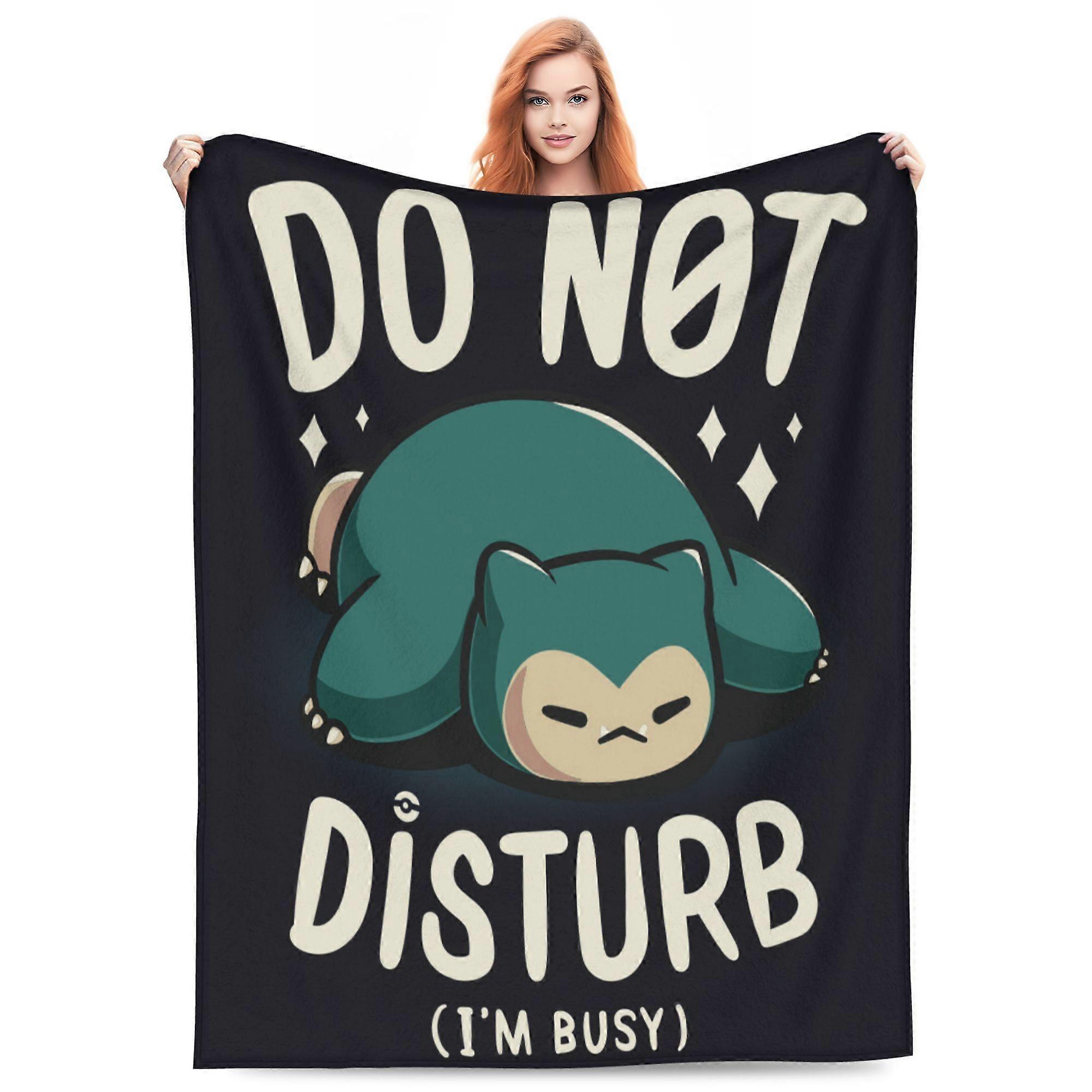 Snorlax Cartoon Blanket dla dzieci Nastolatek Dorosły, Ultra Soft Przytulny Luksusowy Koc Polarowy Do Kanapy Rozkładanej Sofy, Ciepły Flhufhf18