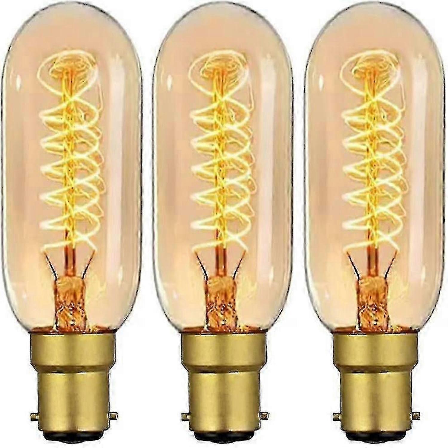 40W B22ビンテージエジソン電球バヨネット調光可能、B22 BCフィラメントビンテージバヨネット電球ウォームホワイト、T45アンティークレトロライトSZRH