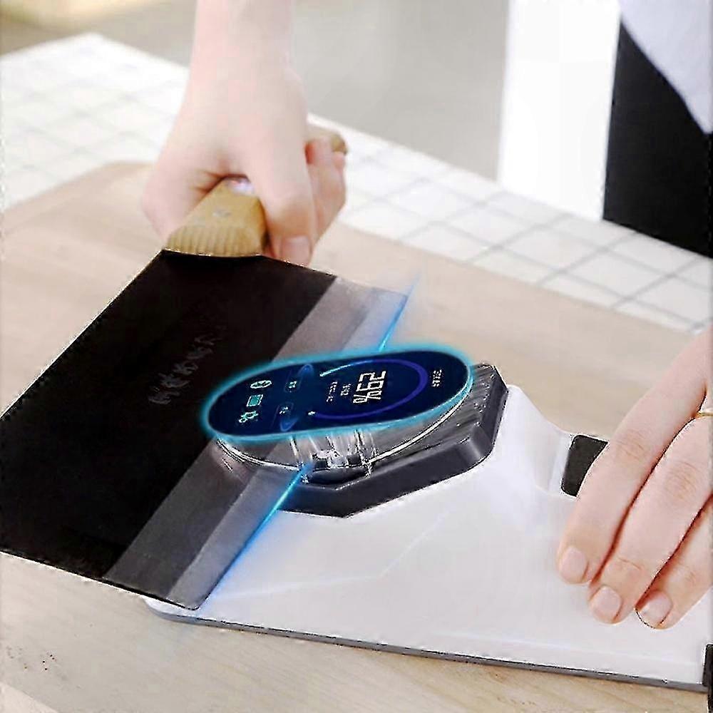Portable Electric Knife Sharpener with Double-Sided Grinding and Fine Edge Sharpening Stone for Home and Kitchen Use