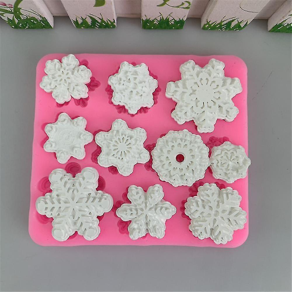 ケーキパンモールド10穴スノーフレークシリコンモールド