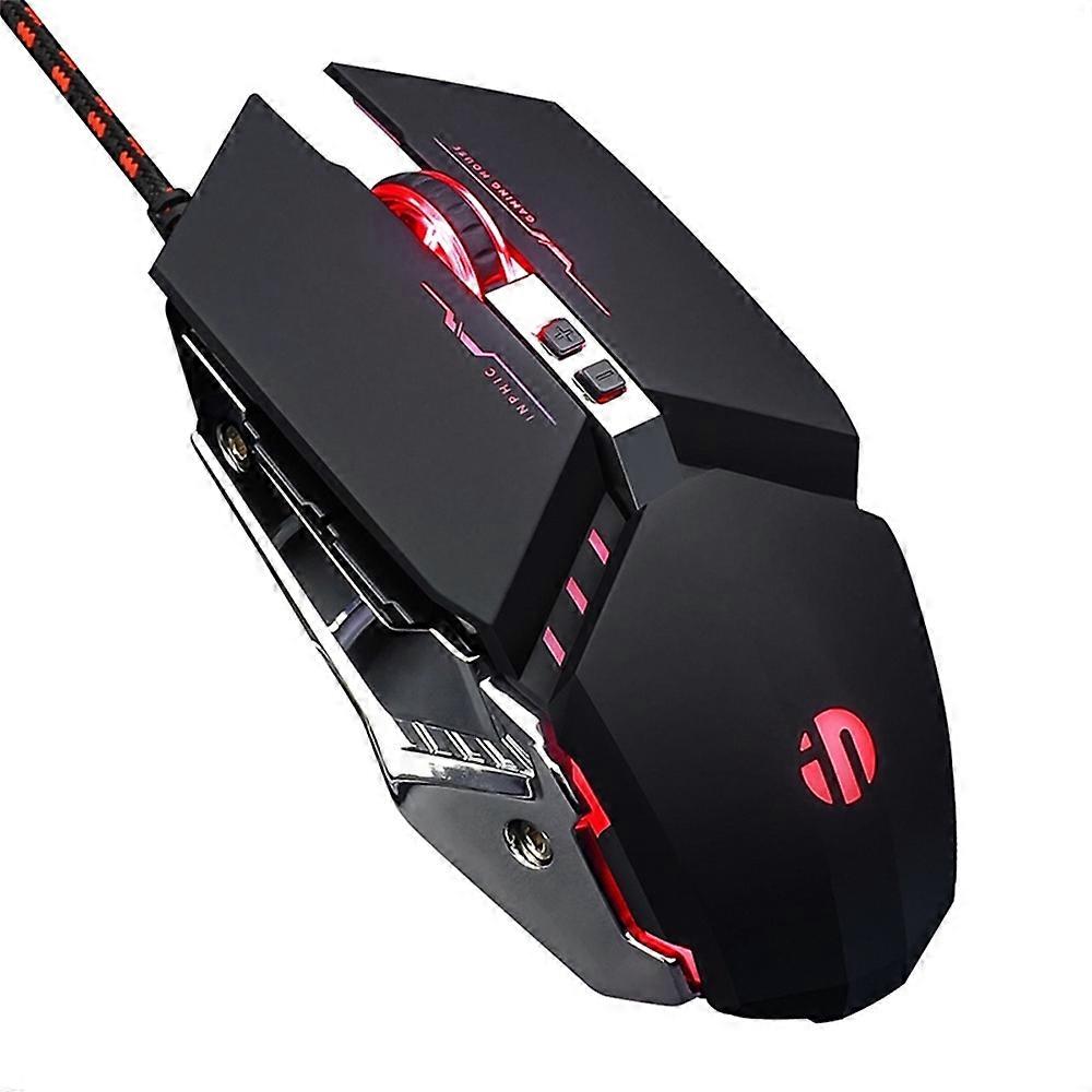 INPHIC PW2 USB Mouse da gioco cablato Mouse per computer per computer con programmazione macro colorata