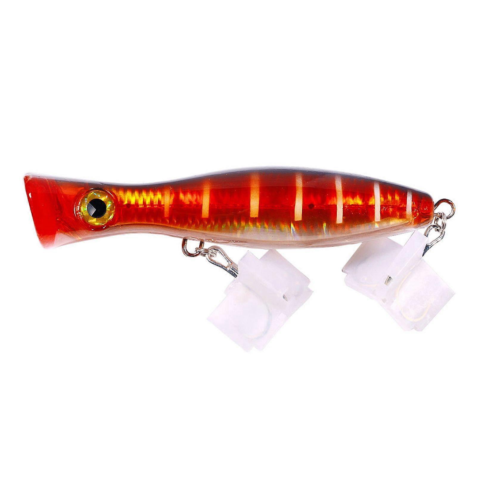 Popper Fishing Lure Artificial Bait with Treble Hook Realistic Looking Bright Color Portable Artificial Hard Swimbait Fake Lure