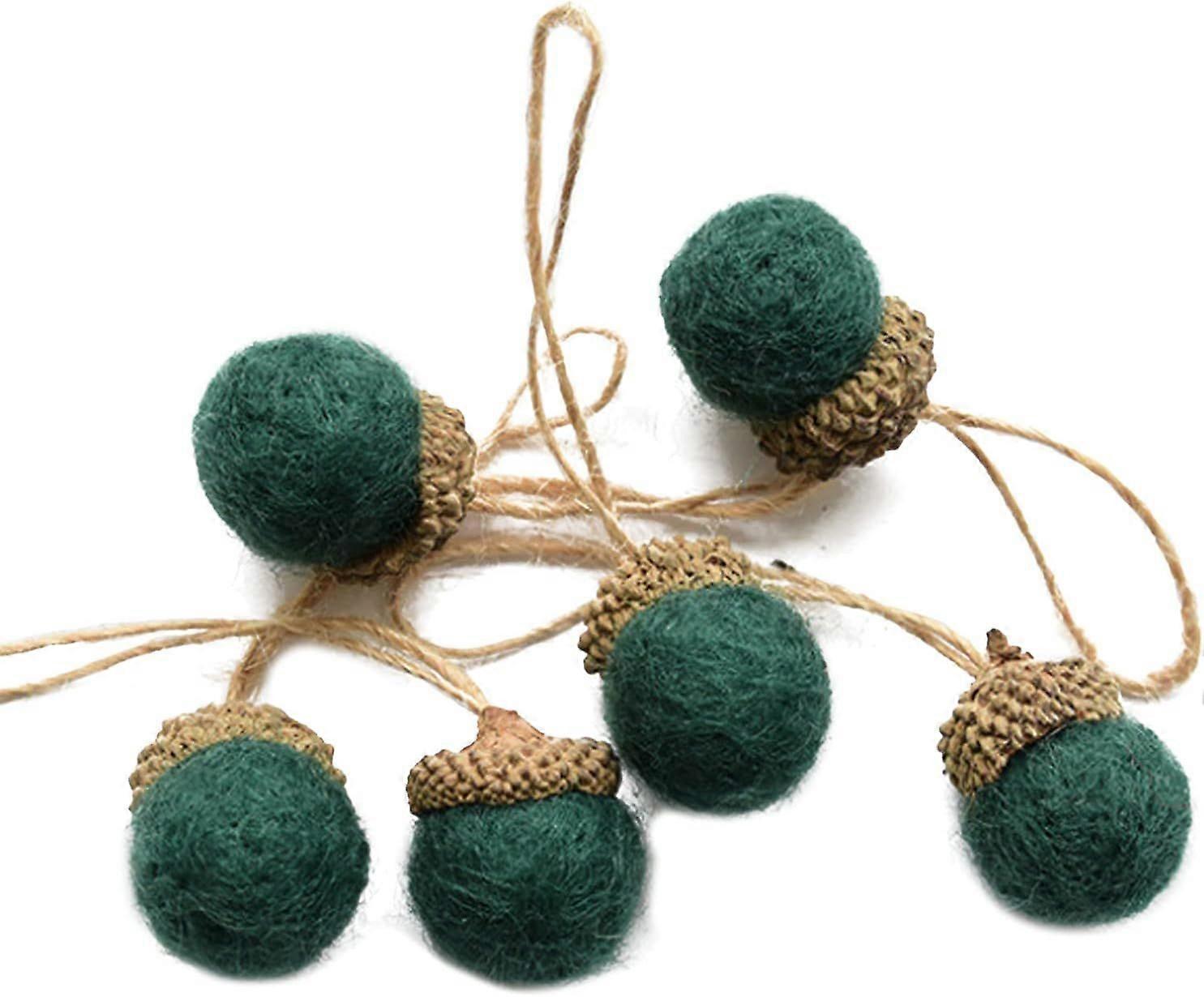 SeraphinaT Felt Acorn Ornaments Set of 24, Wool Felted Pom Acorn Garland Felt