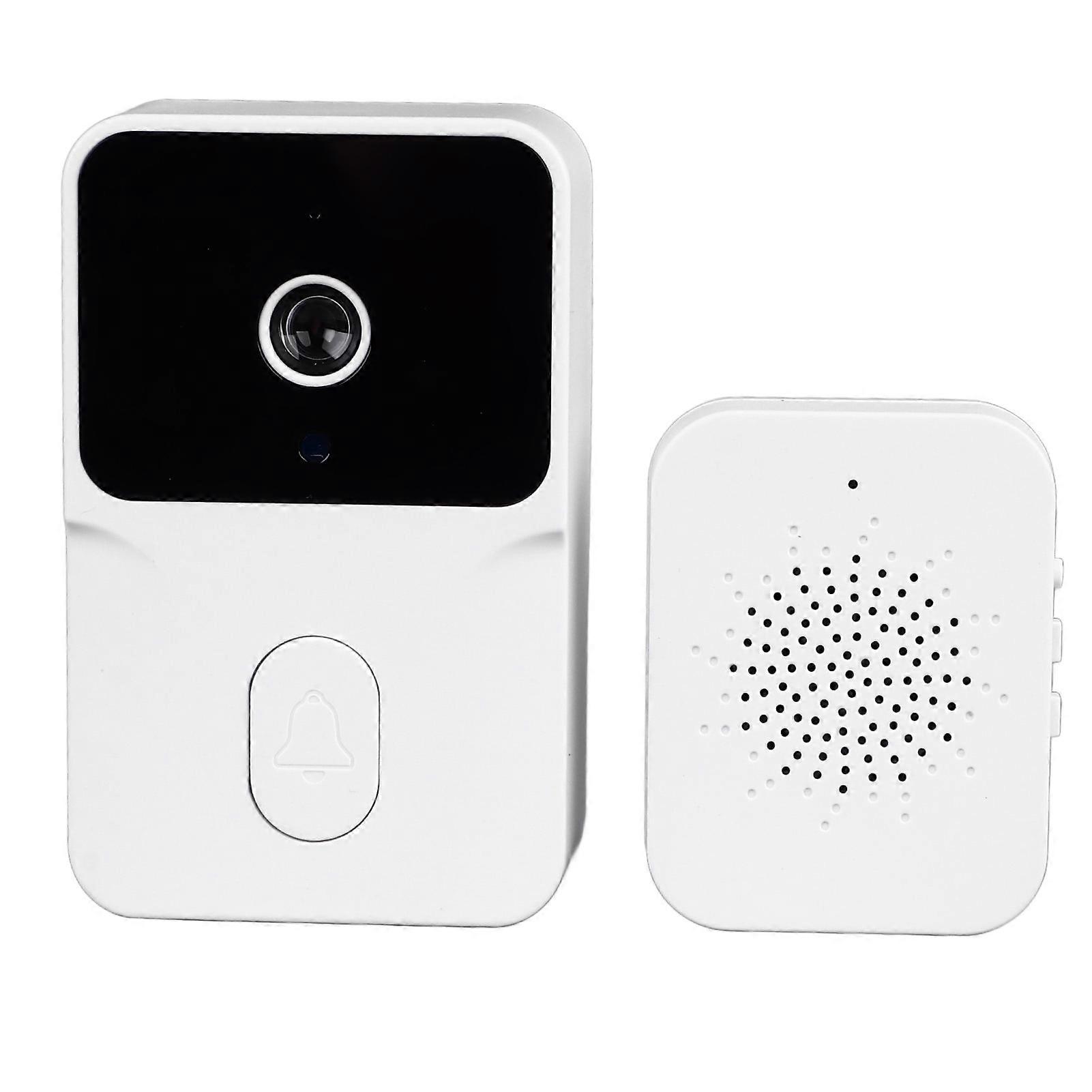 Video Doorbell Camera WiFi 19 Music IR Night Vision Intercom Doorbell with Sound Changing for Home White 