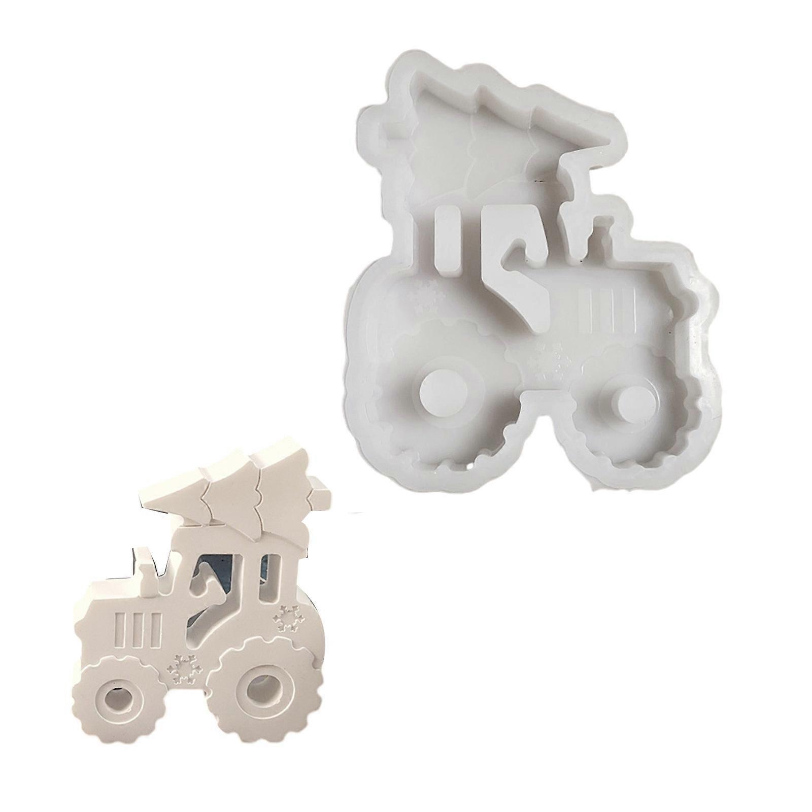 Tractor Christmas Tree Shaped Mold Creative Silicone Tractor Christmas Tree Molds Set for Festival Table Display Multicolor