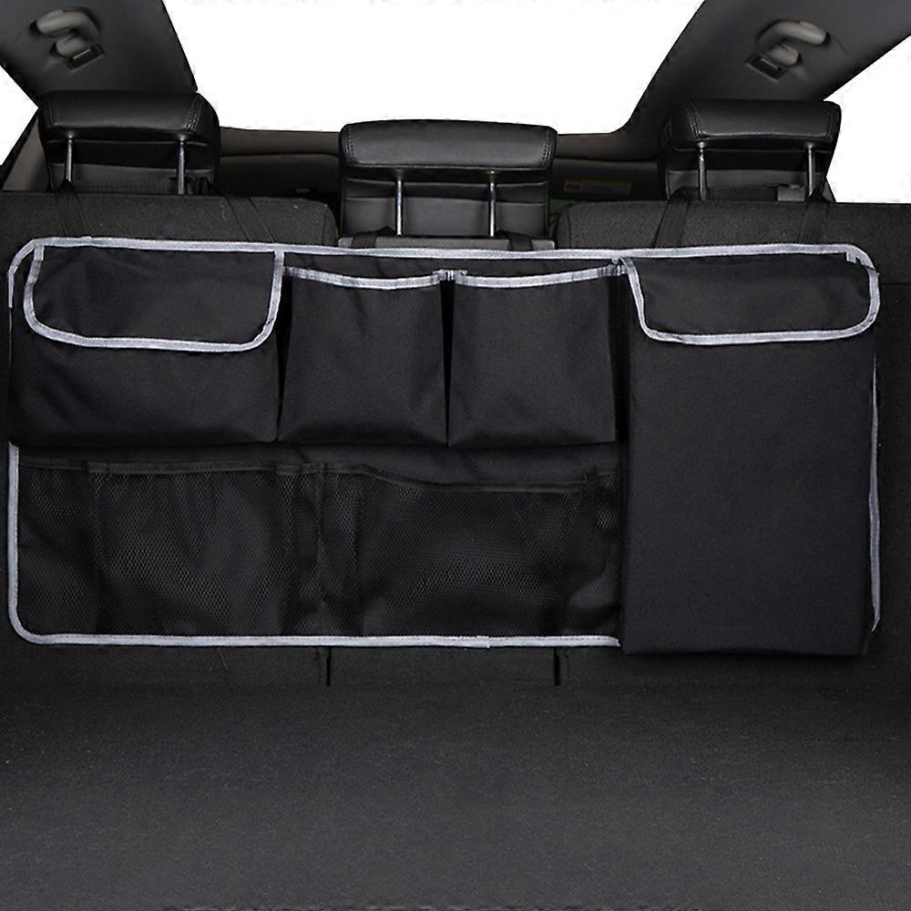 Large capacity car trunk organizer for SUV with 4 pockets & 2 mesh pouches