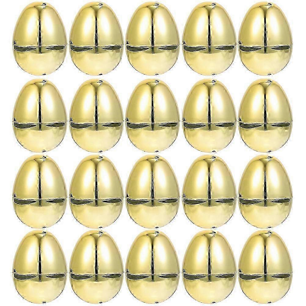 20Pcs Plastic Easter Golden Egg Easter Egg Hunting Fillable Eggs Plastic Filler Eggs
