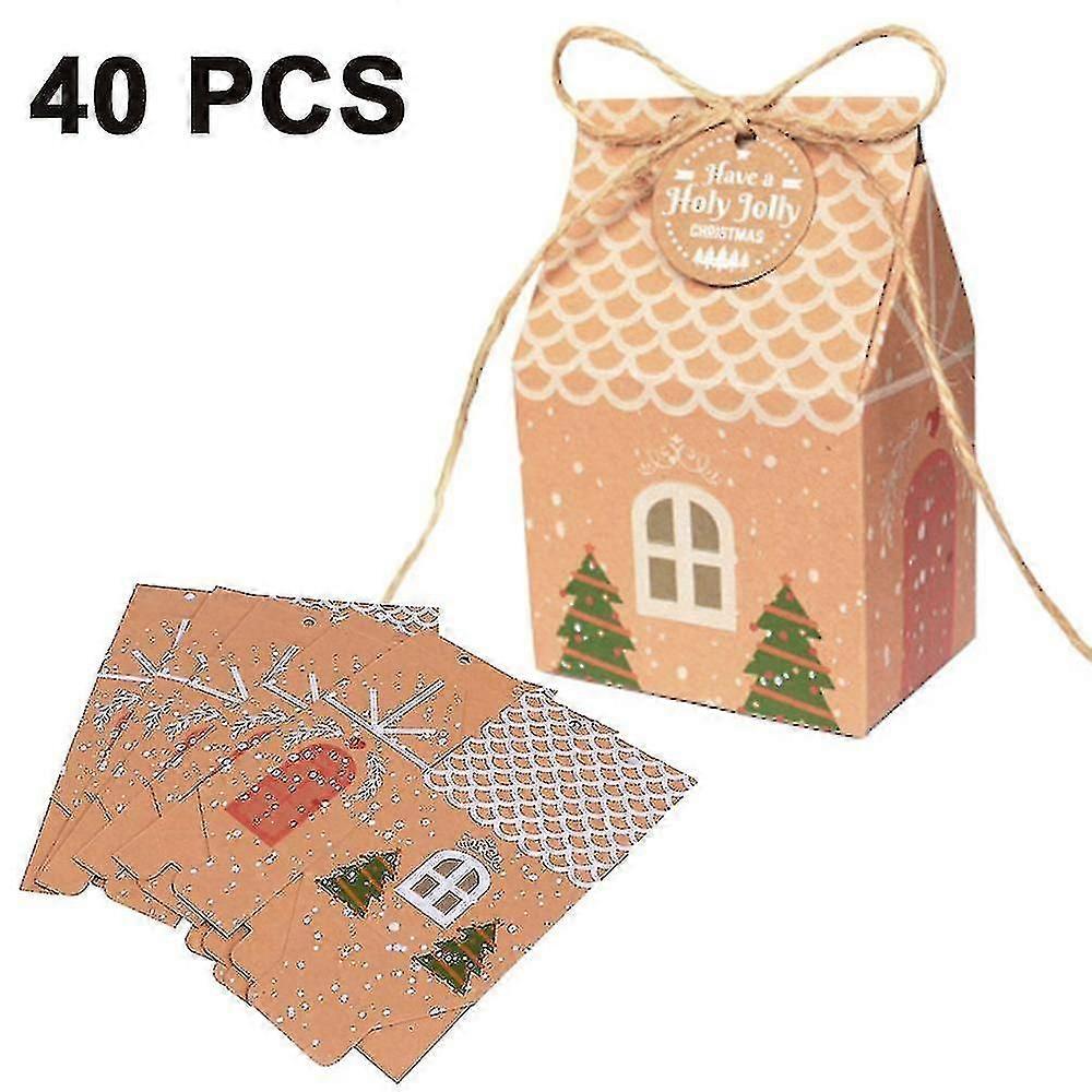 Cht-40 Pack Premium Christmas Gift Bag Reusable Craft Paper Boxes @BUGU
