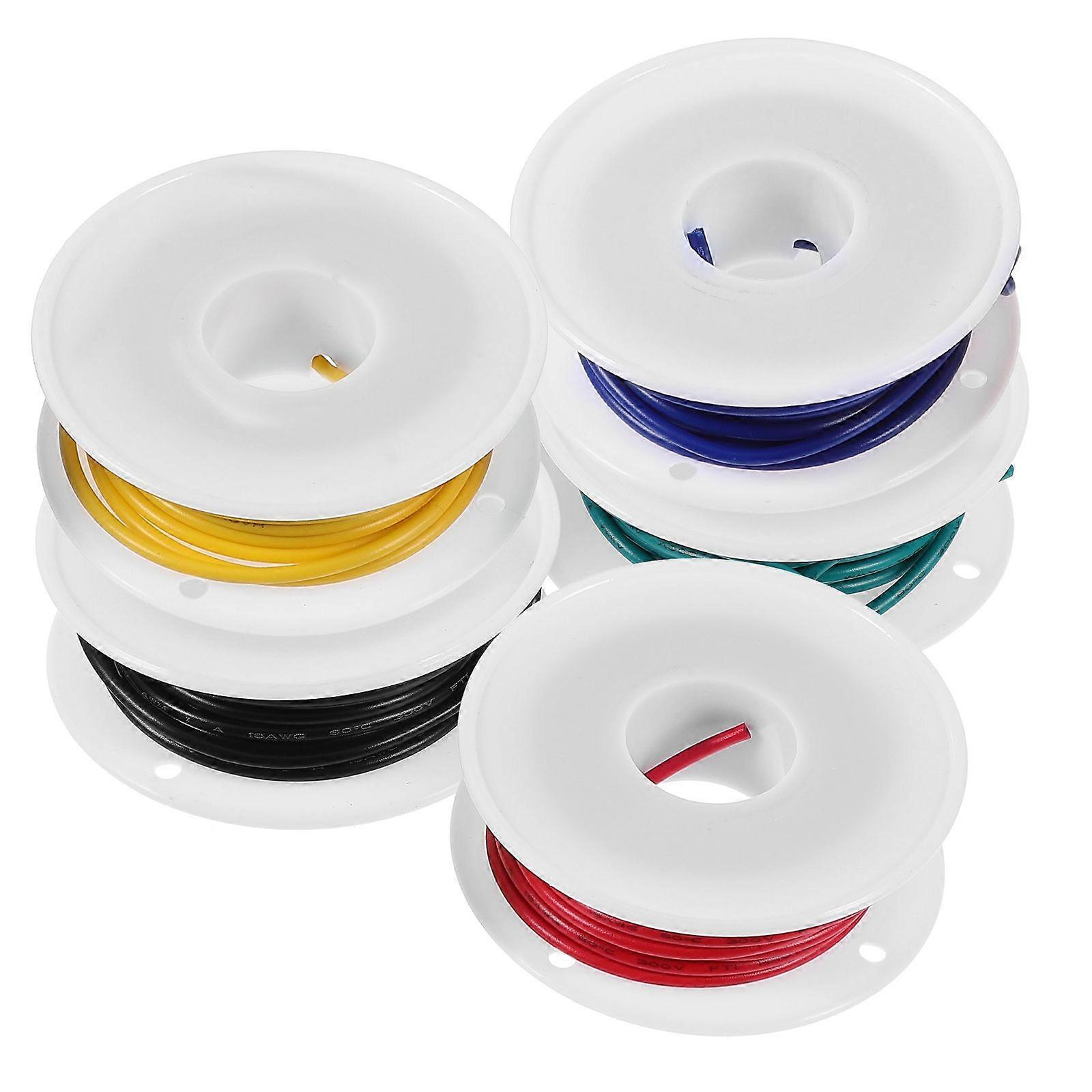 5 Rolls Insulated Cable Wire Electronic Stranded Wire Cable Insulation Cord Supply