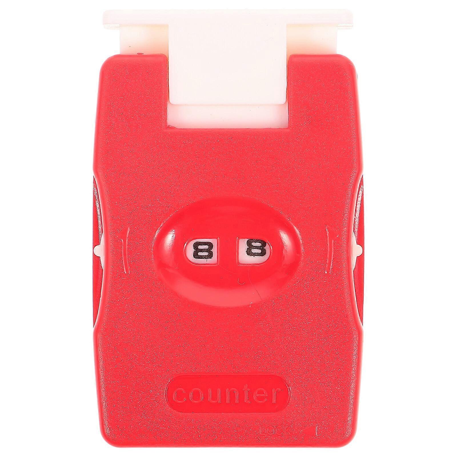 Manual Counter wiht Button Knitting Stitch Row Crocheting Counter Knitting Tool for Home Travel Use ( Red )