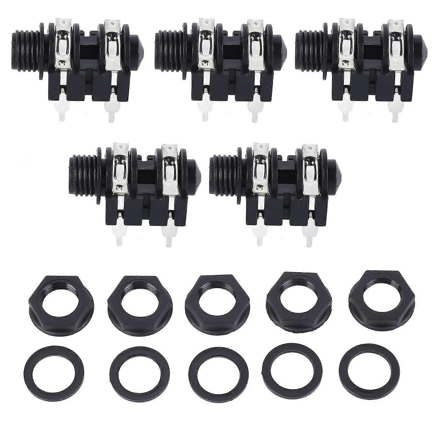 5Pcs 6.35mm 4P Stereo Socket 6.5mm Input Stable Transmission Easy Operation for Microphone Electric 