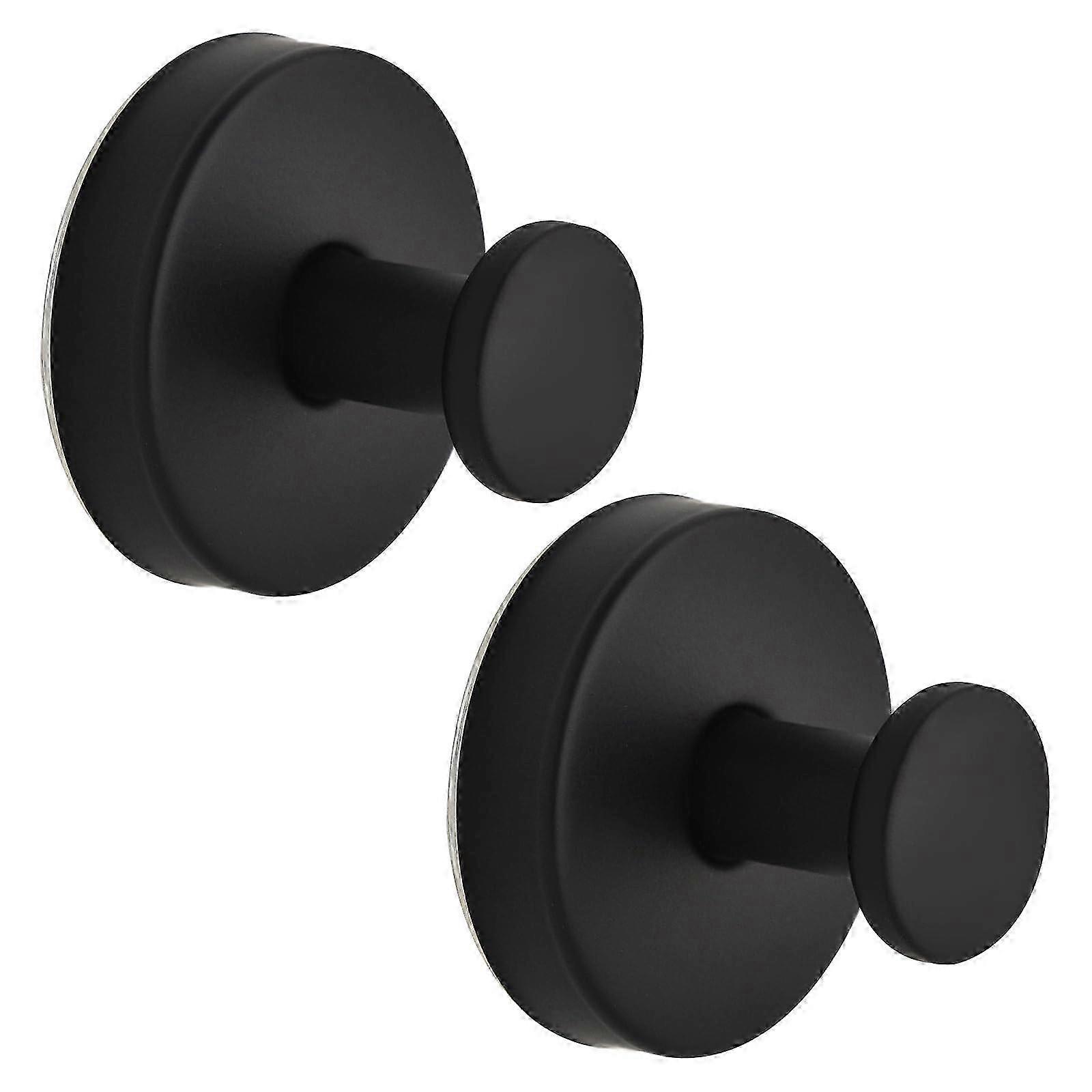 2 Pack Brushed Black Suction Cup Hooks for Bathroom and Kitchen SZRH