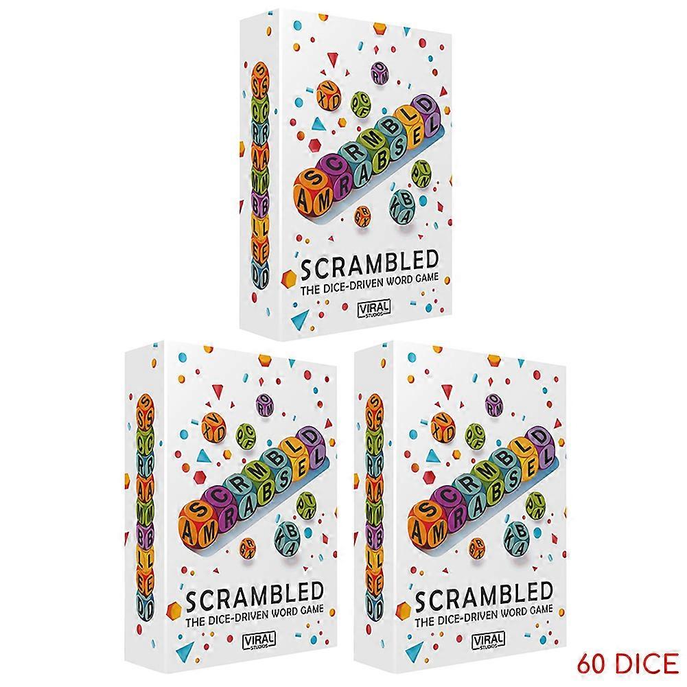 Scrambled Dice Word Game - Family Party Spelling Challenge Fast-Paced Board Game for 1-5 Players