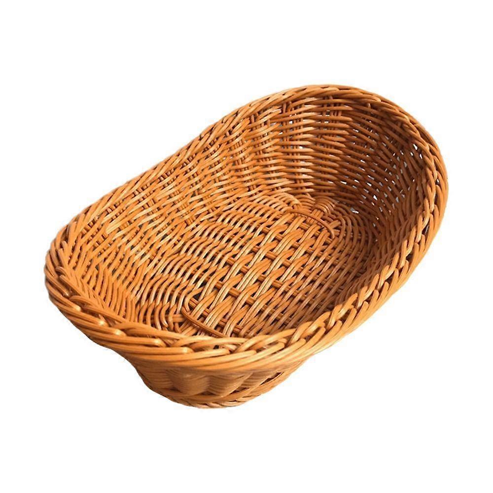 Oval Kitchen Storage Basket Brown Organization Box Gift Bread Tray