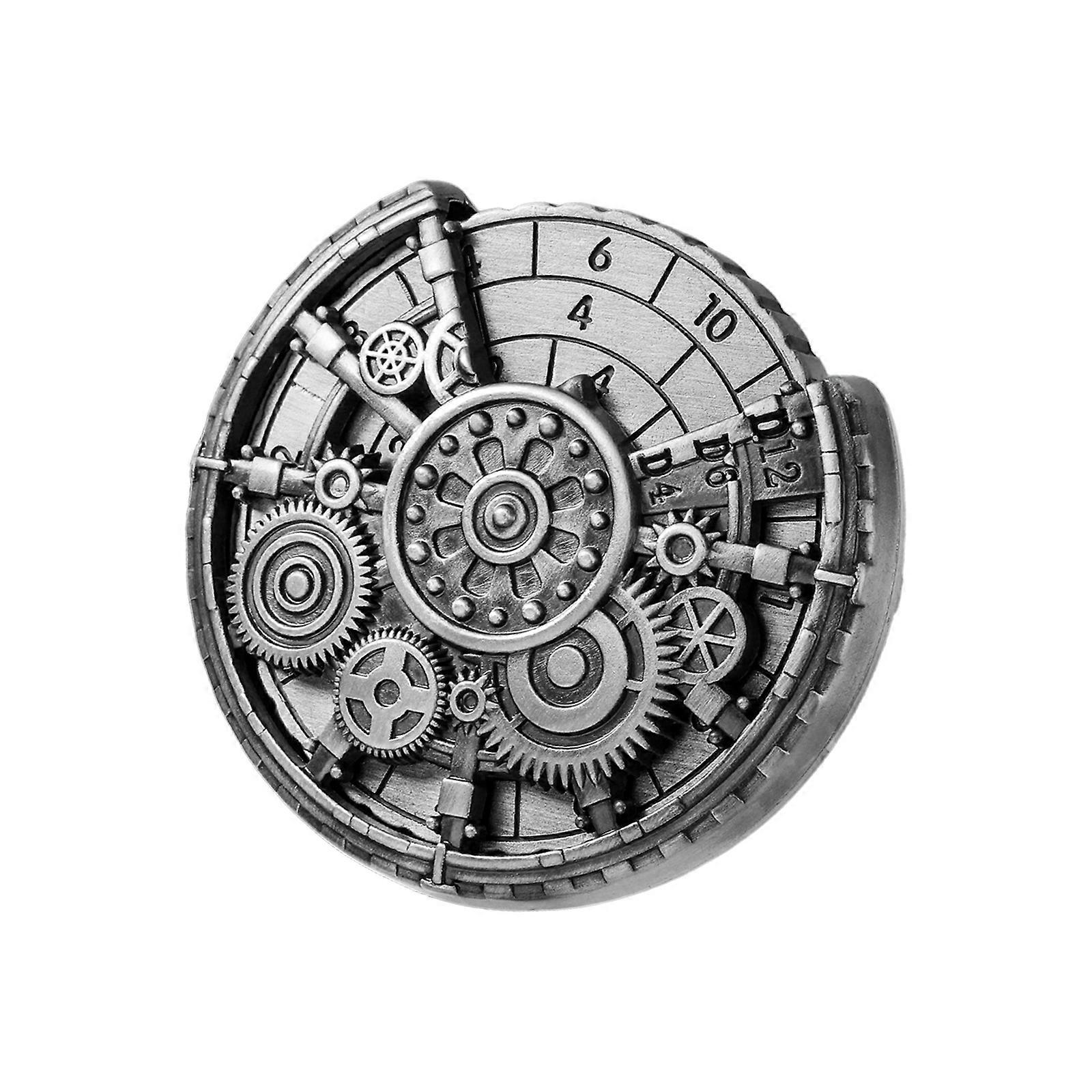 Last Play Addition Metal Die Spinner Top With Enumerated Guidance Face For Gatherers  Silver