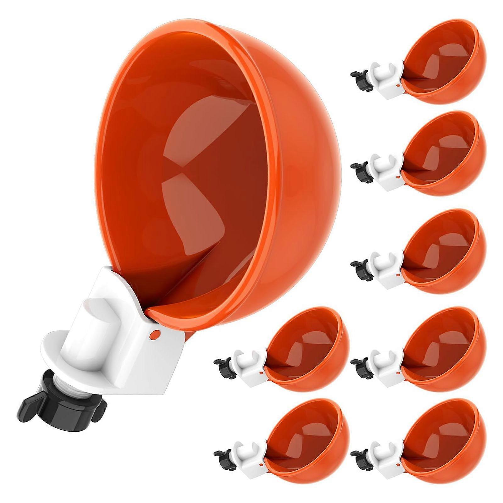 Brooder Friendly Poultry Drinking Cup Automatic Water Supply System For Geese Ducks Chickens  orange color