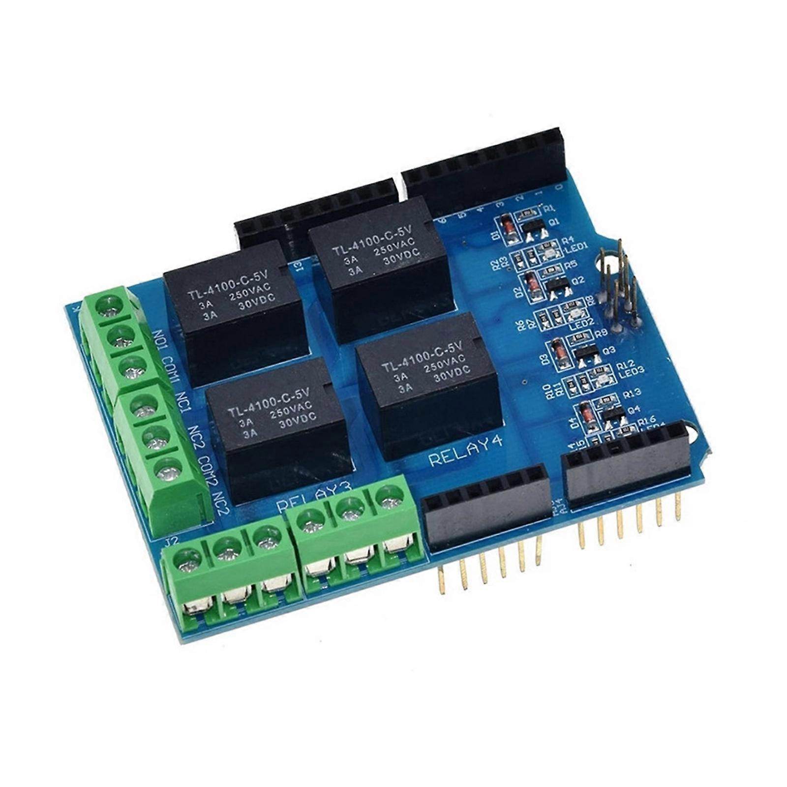 5V Optocoupler Relays Module 4 Channel Switching Device With Status LEDs And Screw Terminals For Automation Multicolor