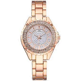 Montre Kayannuo pour femme, en acier inoxydable, style décontracté, avec bracelet en cristal.