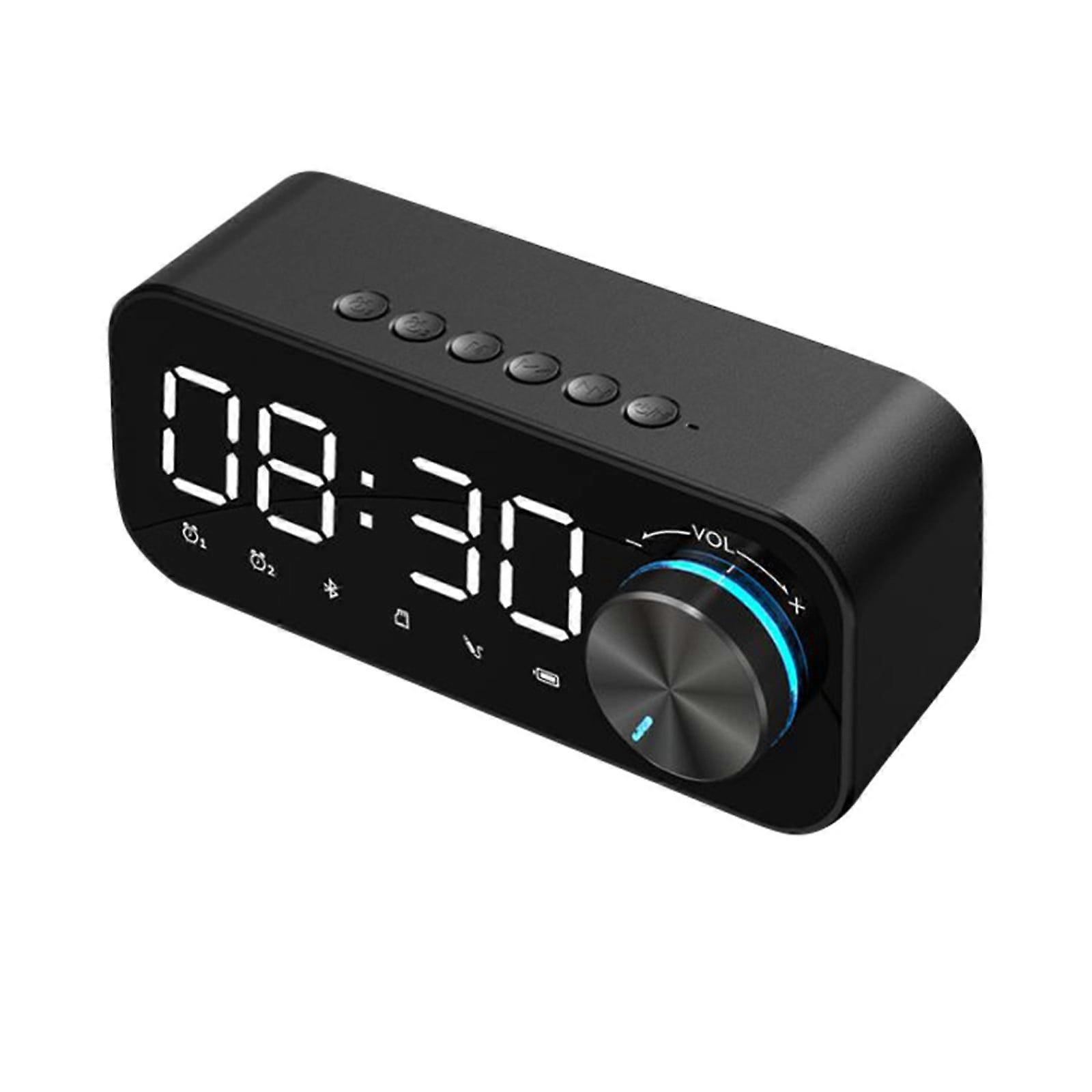 Ruhiku GW Alarm Clock Bluetooth Speaker Digital LED Wireless Subwoofer Music Player
