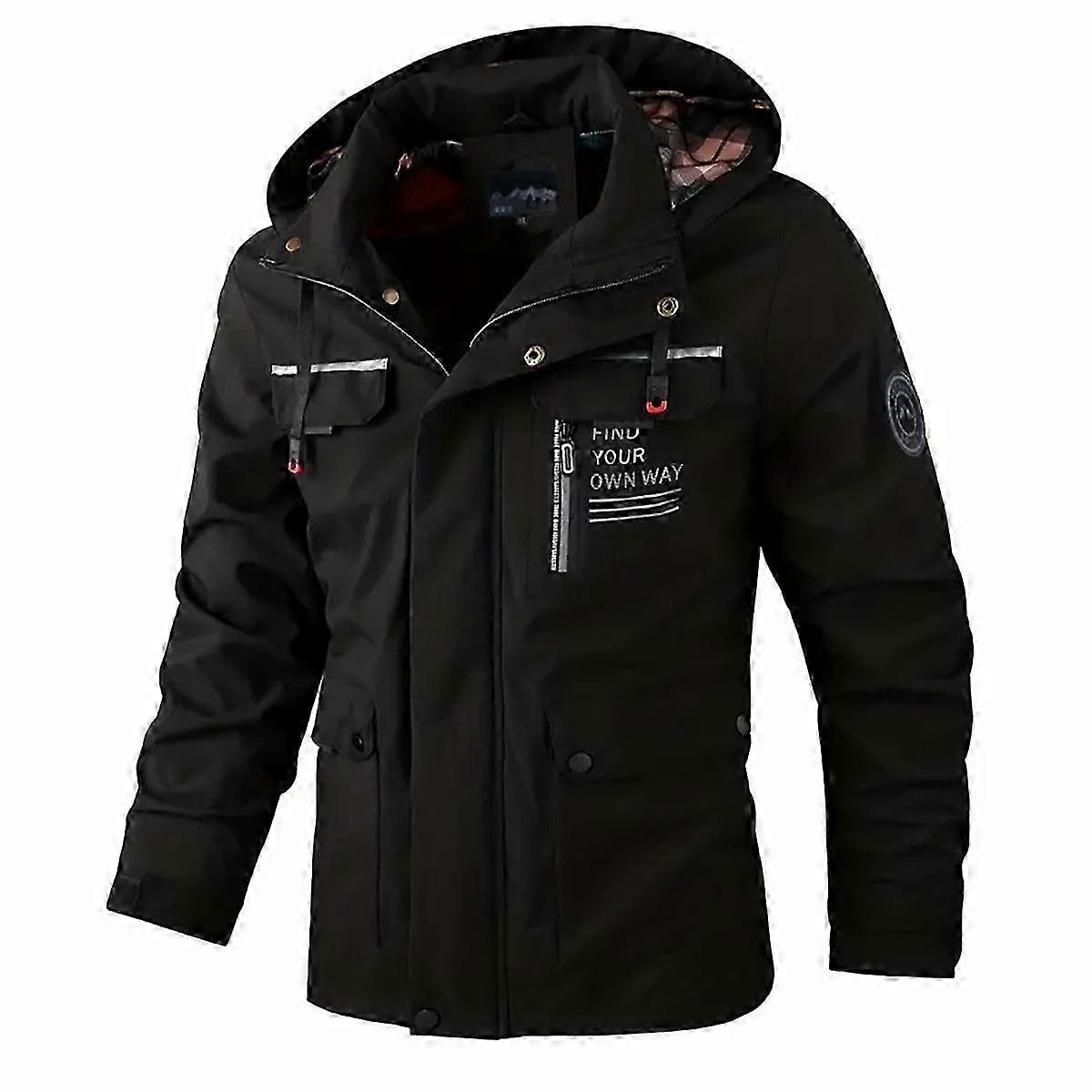 Vattentät huvjacka för herrmode - Varm höstvinterkappa