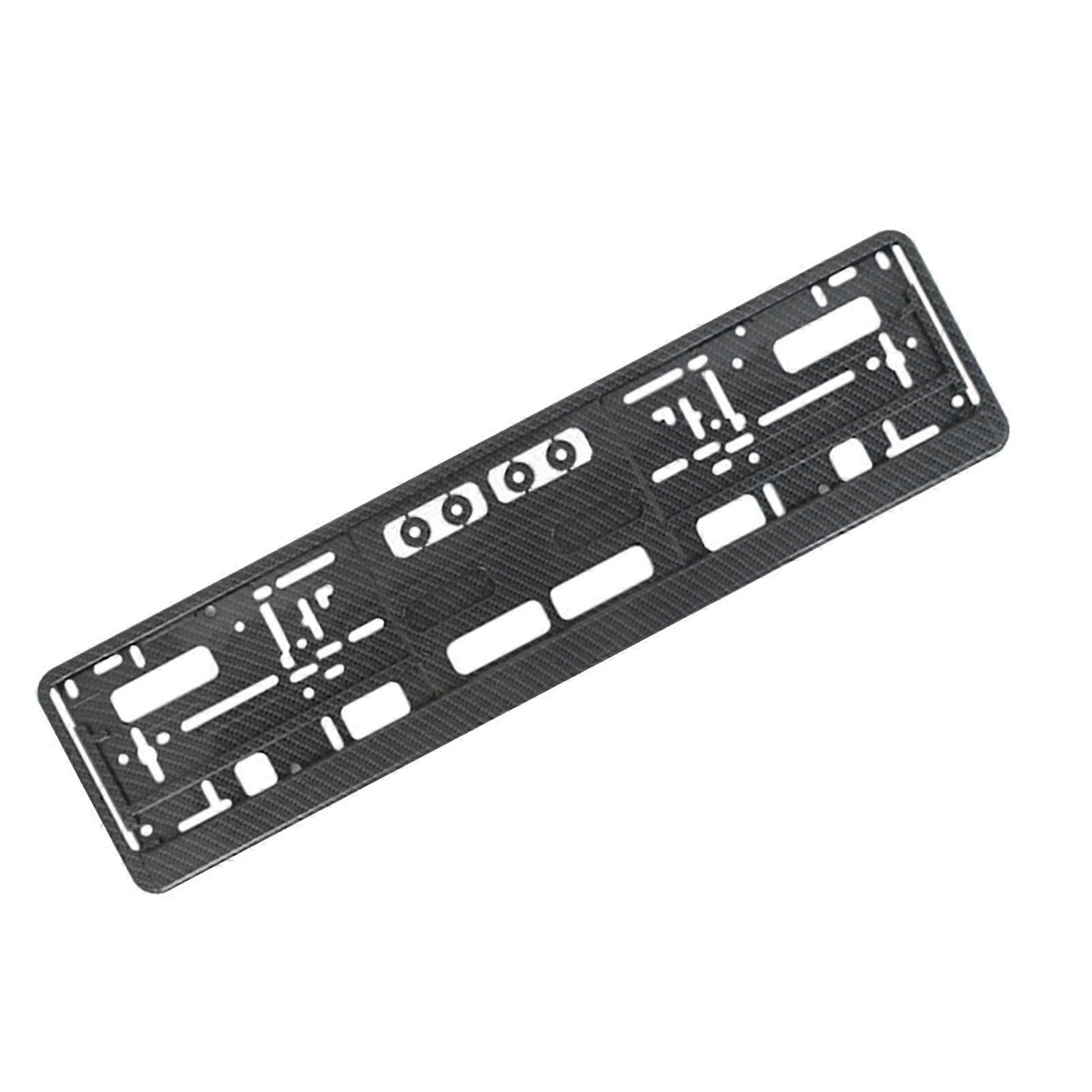 Anti Shake European License Plate Frame Support Stand ABS Construction Weather Resistant Use Fast Mounting Weatherproof  Carbon pattern
