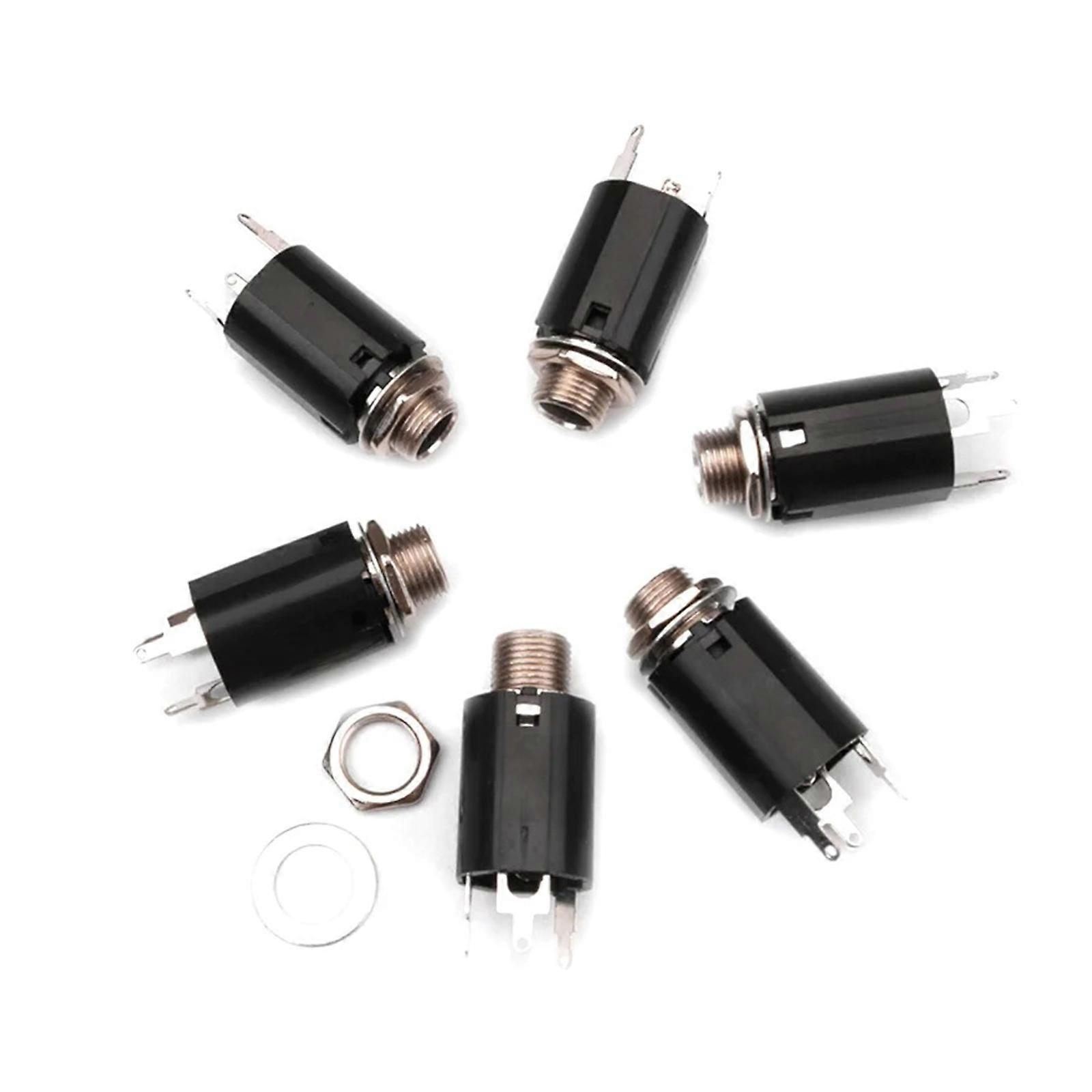 5Pcs Guitar Output Jacks Socket Plug Output Input Jacks Plate Socket Electric Guitar Pickup 6.35mm Output Jacks Plate Multicolor