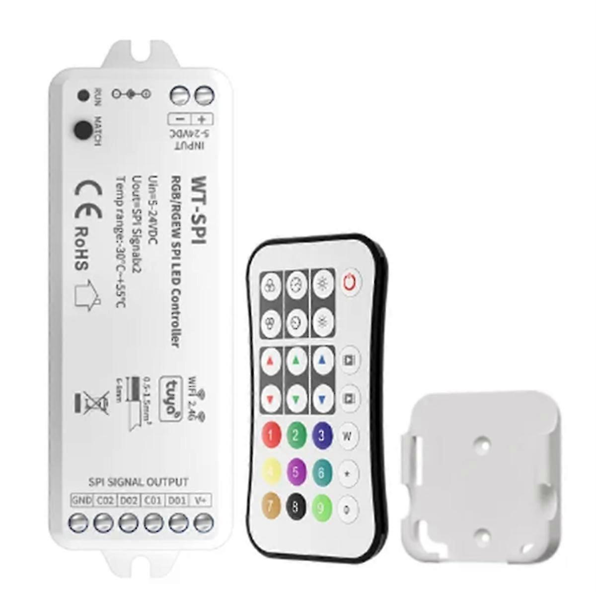 Tuya SPI RGB/RGBW Pixels LED Controller WIFI 2.4GHz RF Remote 1Set