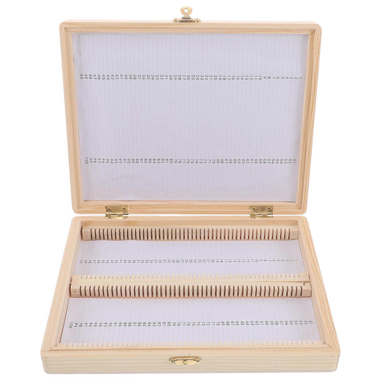 Glass Wooden Microscope Slide Storage Box for Daily Use