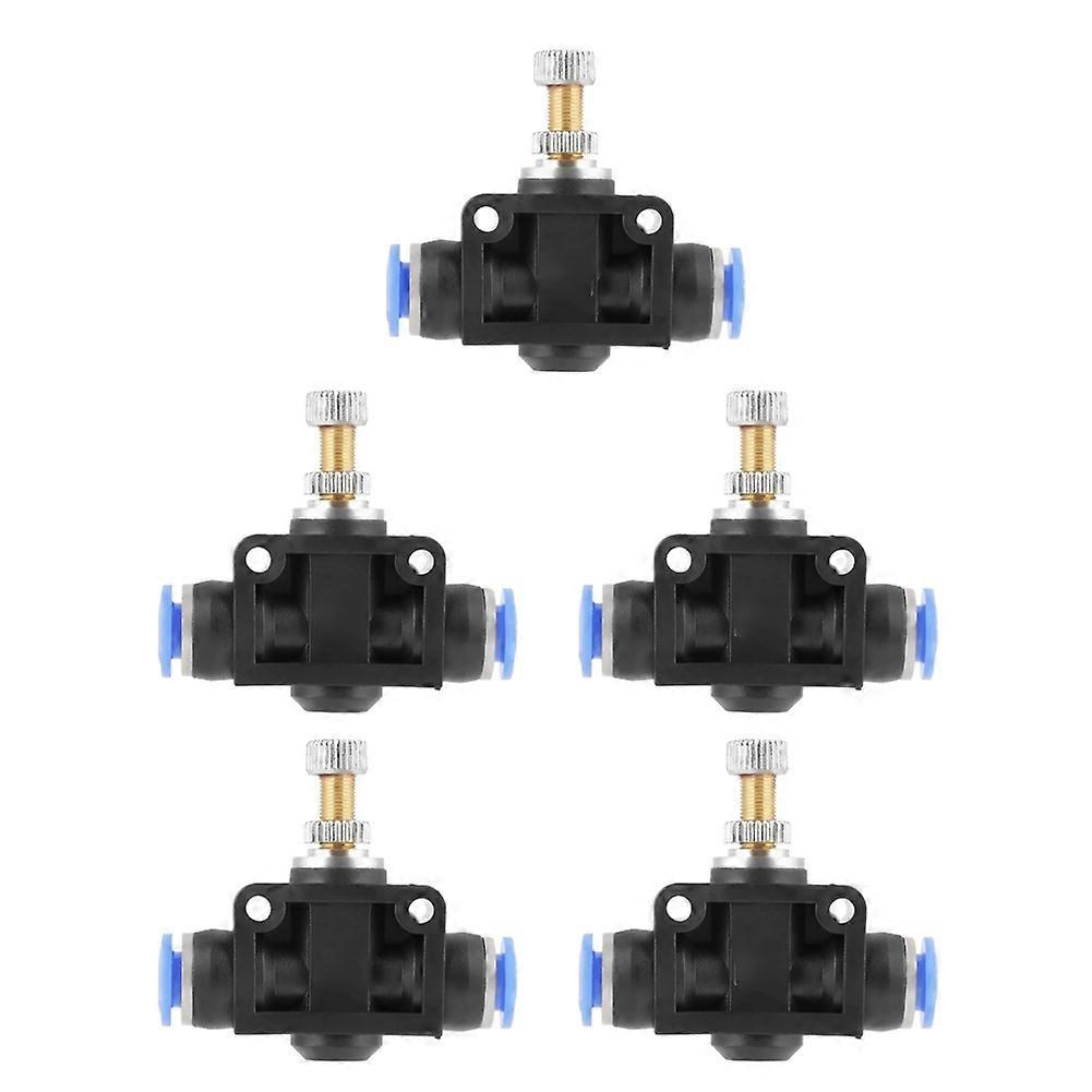 5 pcs/set Push In Speed Controller 6mm Pneumatic Air Flow Control Valve Connector