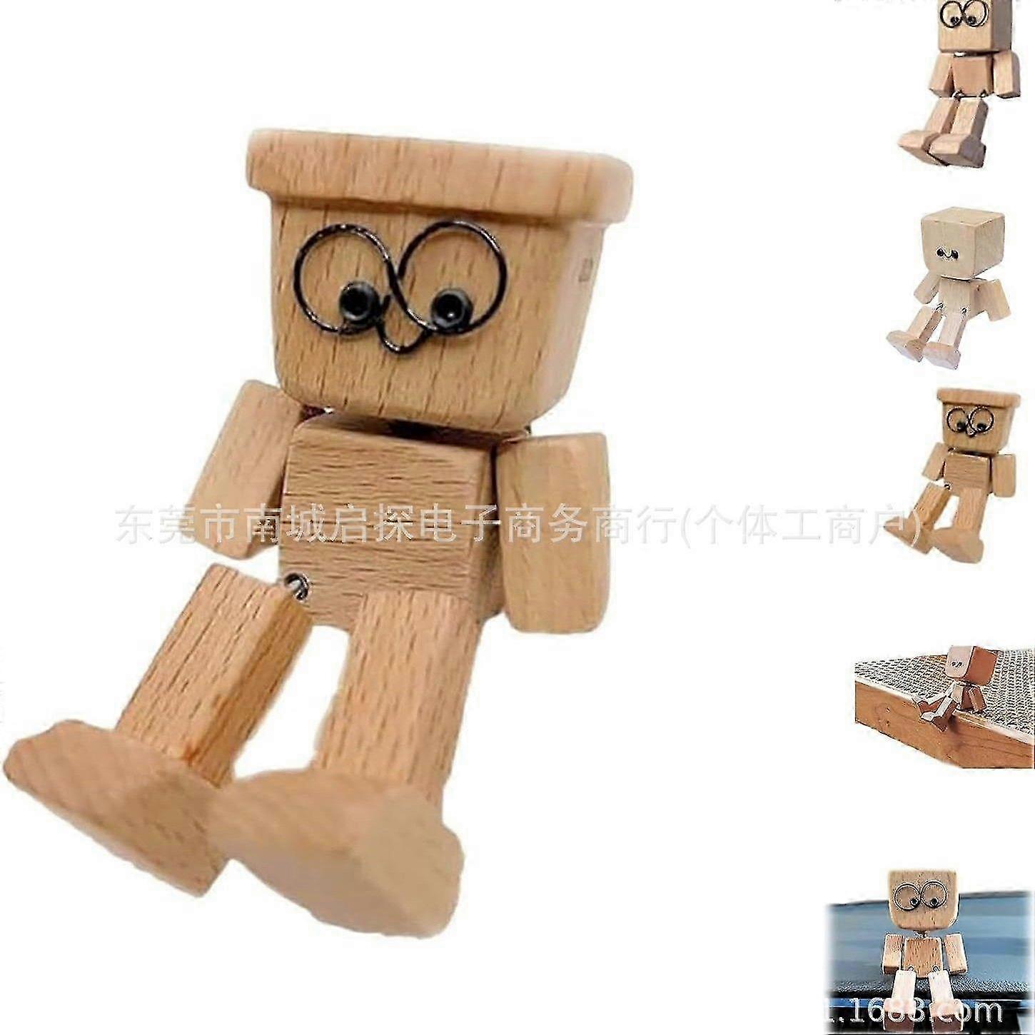 Handmade Dancing Wood Figure for Vehicle Dashboard
