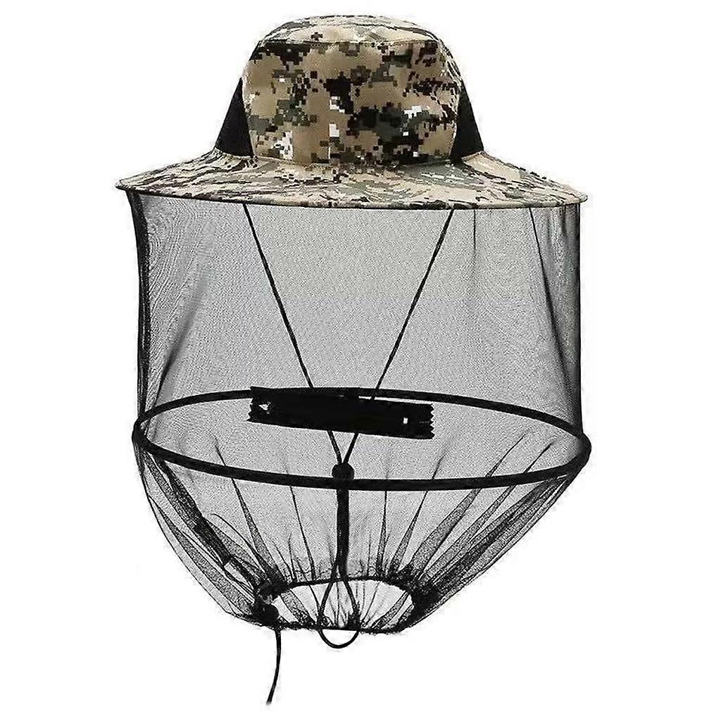 Mosquito Net Hat with Adjustable Beekeeper Design for Hiking Camping UV Protection Lightweight Grey