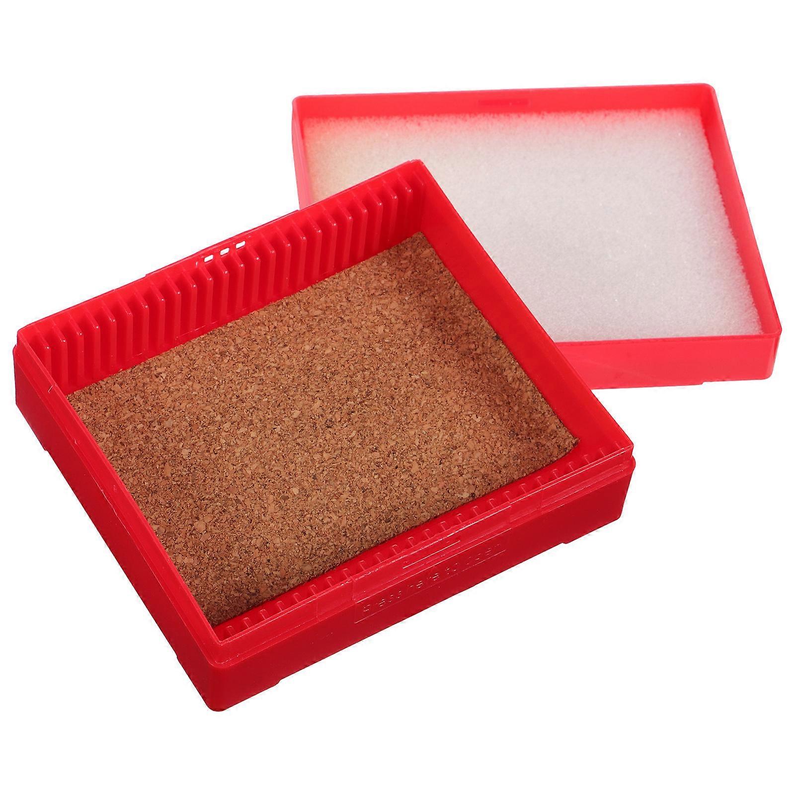 Microscope Slide Storage Box for Laboratory Slide Organization 5Pcs Red