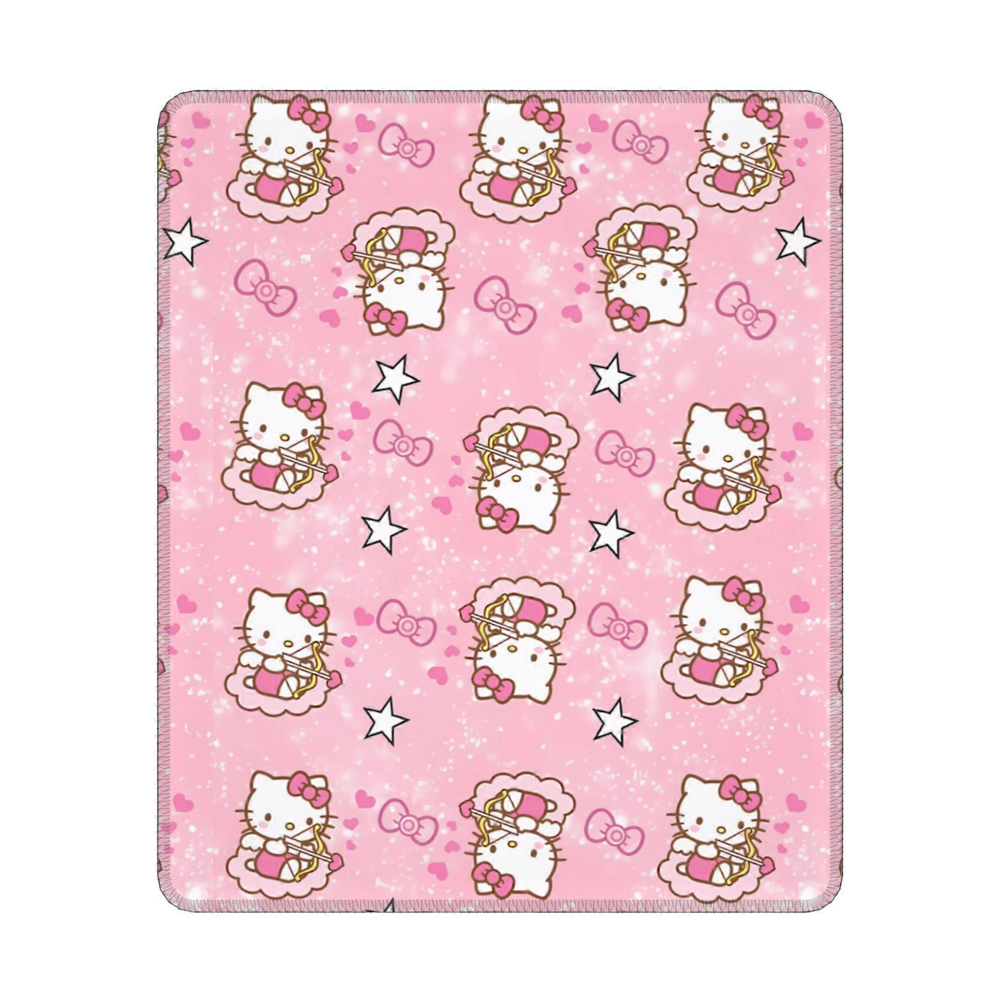 Hello Kitty Anti-slip Rubber Mouse Pad Square Waterproof Desk Pad Suitable for Desktop Decoration Desk Accessories 10x12in (Horizontal)