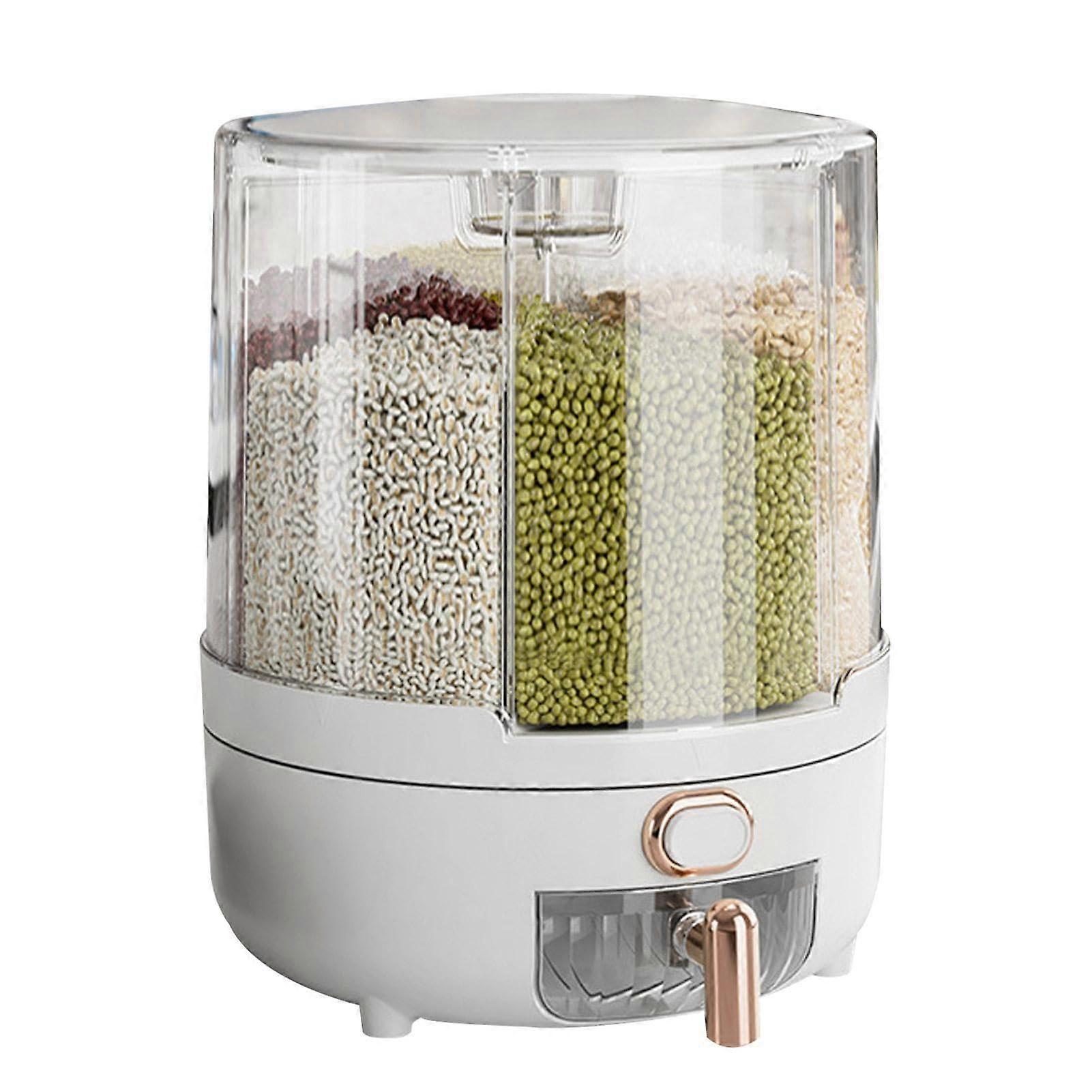 360 Degree Rotating Cereal Dispenser, Dry Food Dispenser, Rotating Rice And Grain Storage, Removable Lid, 23.5x29 cm