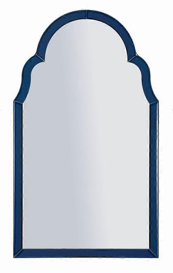 Wall mirror, blue glass, 47x80 cm