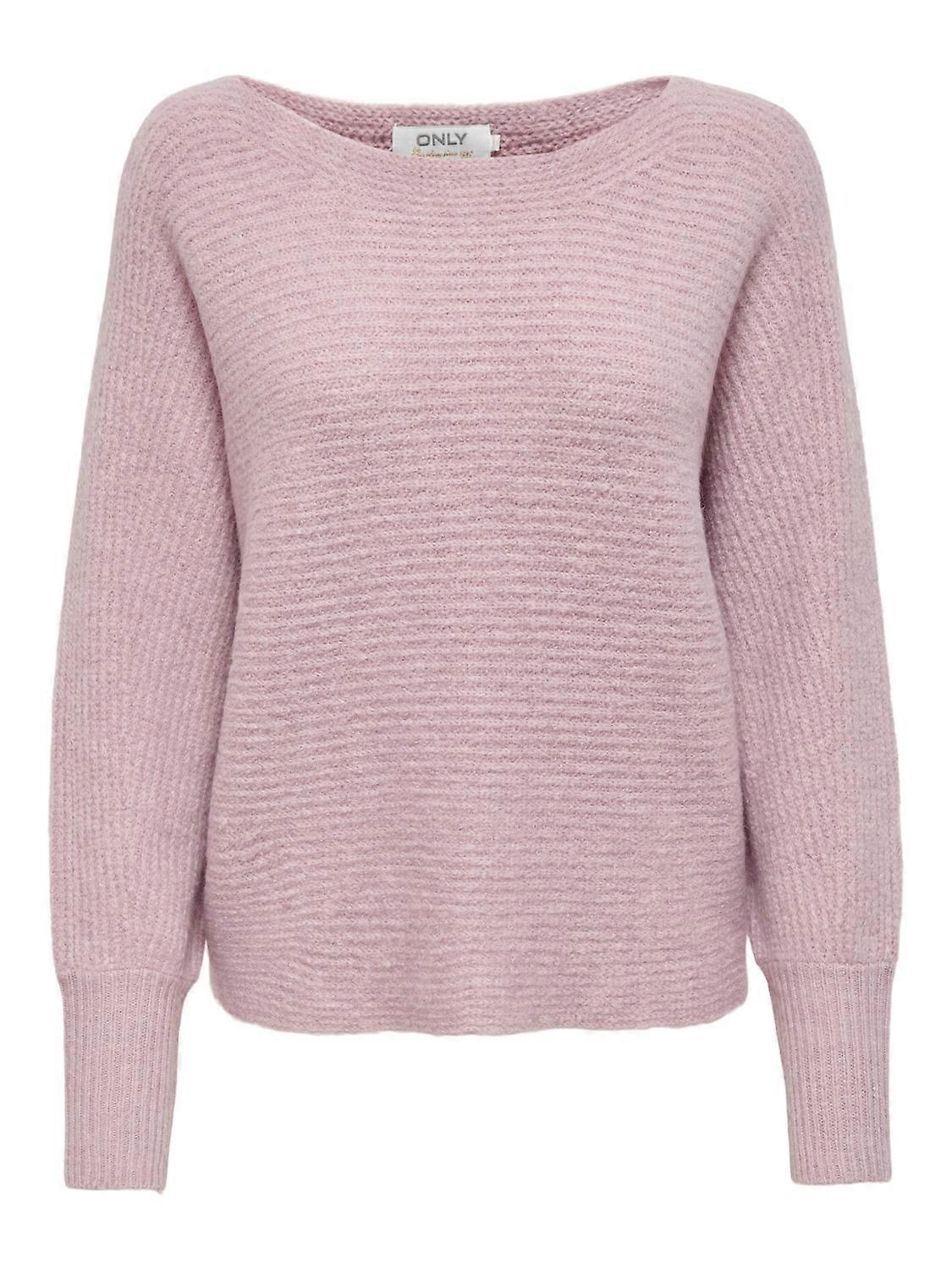 ONLY Damen Lockerer Strickpullover Stretch Sweater Rundhals Langarm