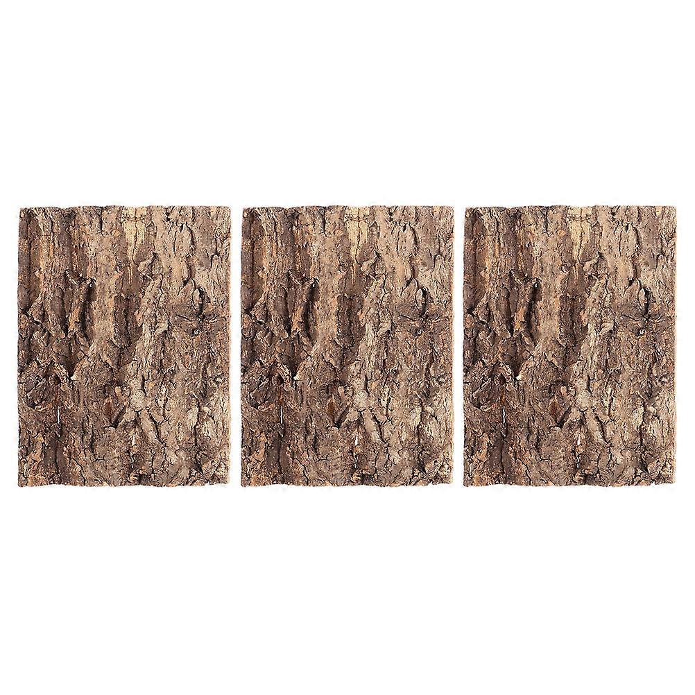 Reptile Bark Decor for Terrarium Background 3Pcs Simulated Tree Bark Brown