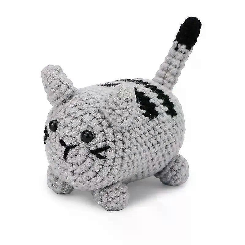 Crochet Cat Kit for Beginners With Video Tutorial Cotton Knitting Yarn Thread Needles Hooks Knit Tool Set DIY Craft