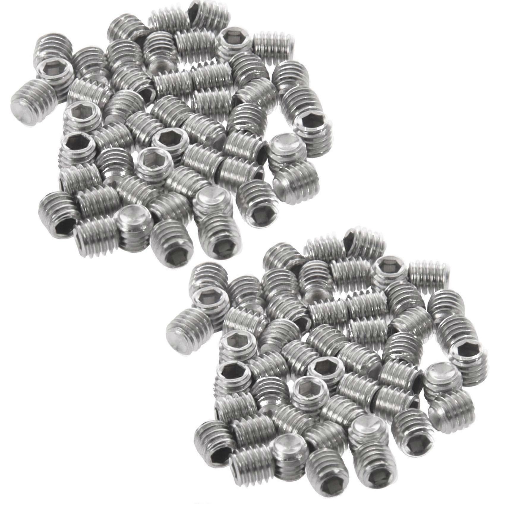 100Pcs M3X3mm Stainless Steel Hex Socket Set Cap Point Grub Screws Silver