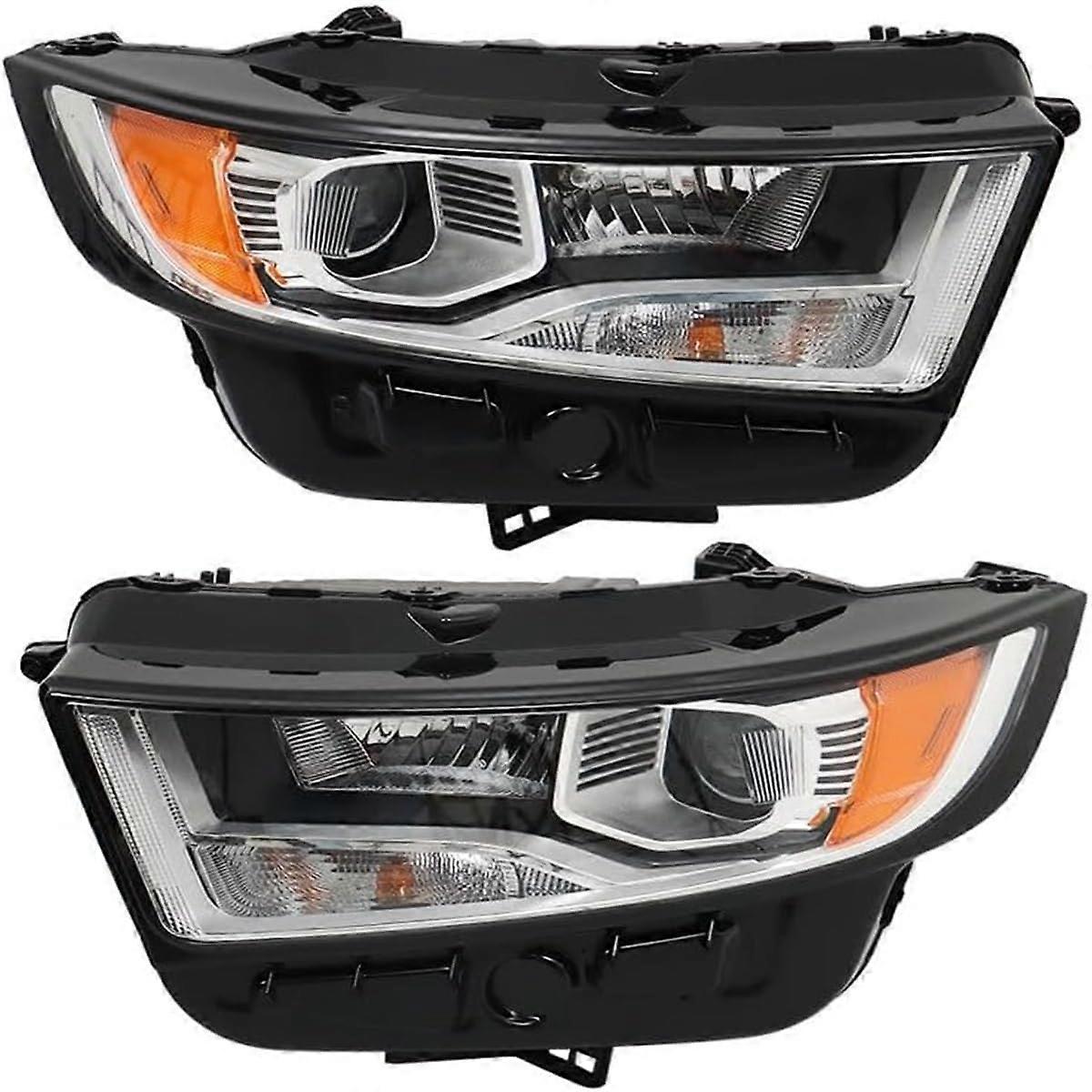 Headlights for 20152018 Ford Edge Chrome Halogen OEM Replacement Pair for Bright Visibility