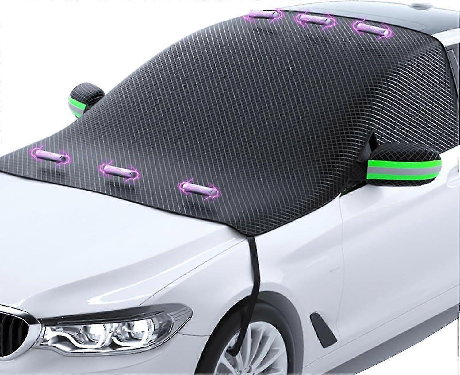Foldable magnetic car windshield cover for sun protection