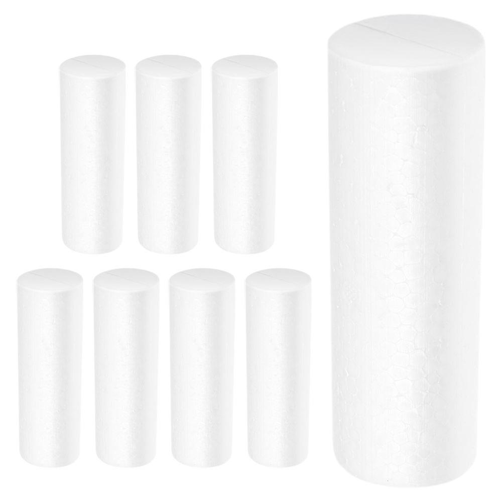 Polystyrene Foam Cylinders White for Decoration 8Pcs DIY Crafts